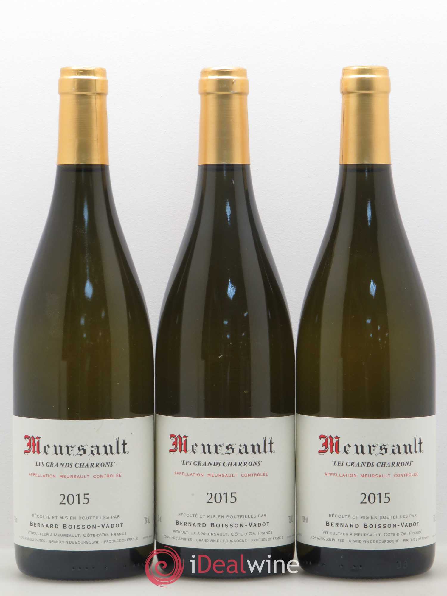 Meursault Les Grands Charrons Boisson-Vadot (Domaine) 2015 - Lot de 3 bouteilles - 0