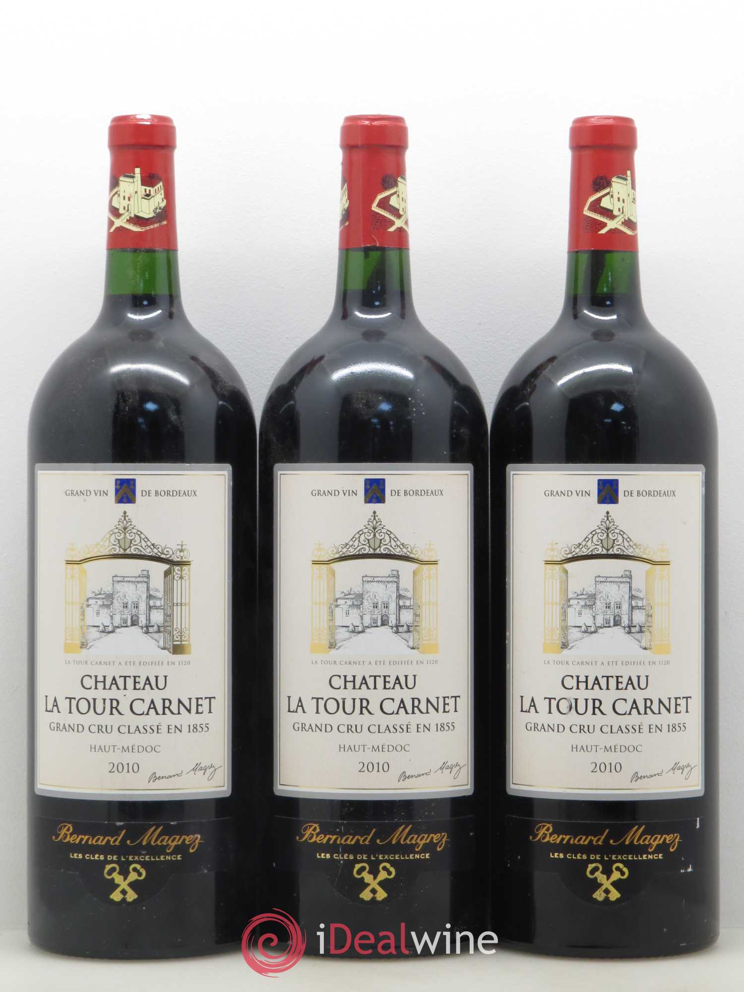 Château la Tour Carnet 4ème Grand Cru Classé 2010 - Lotto di 3 magnum - 0