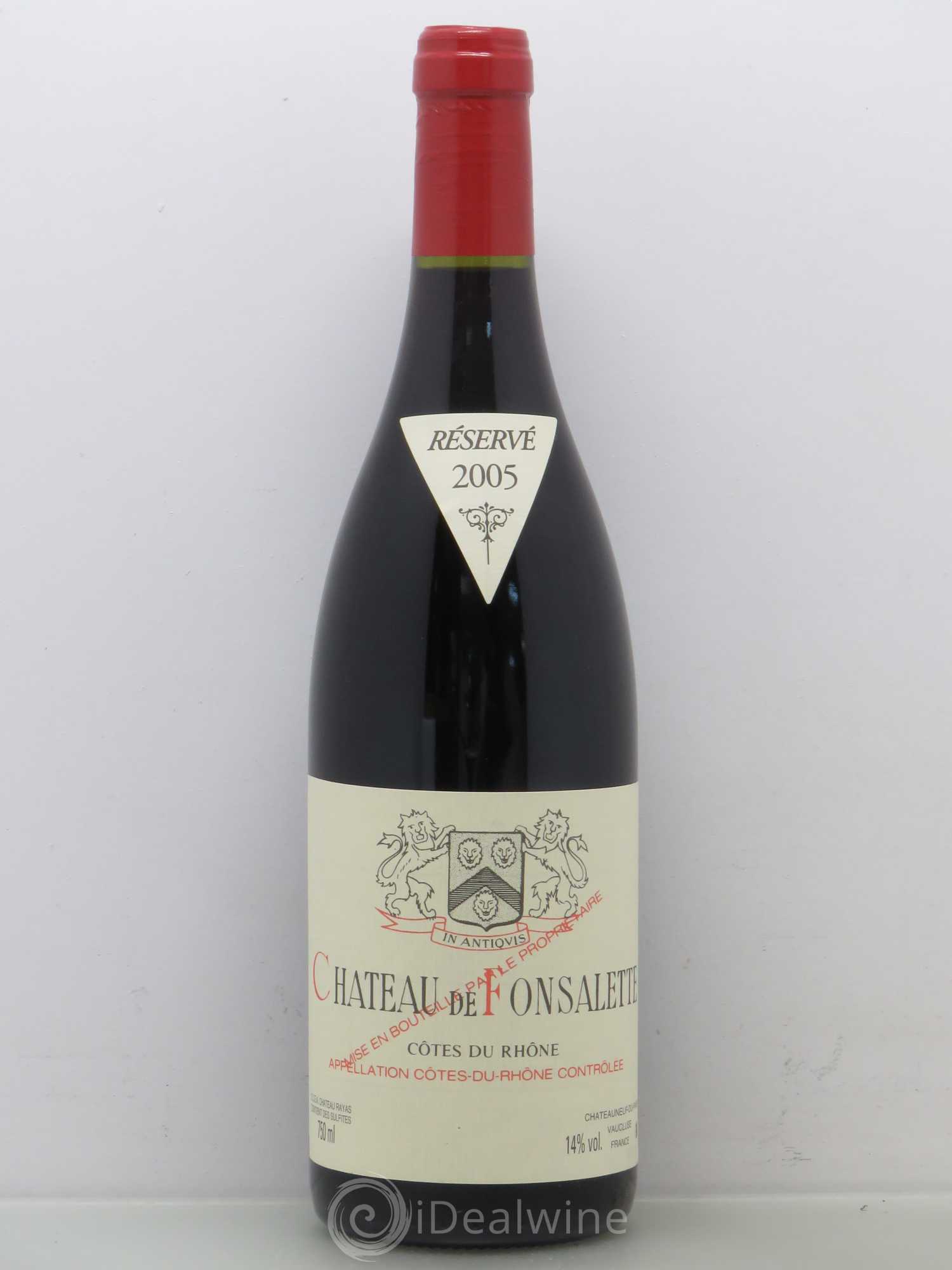 Côtes-du-Rhône Château de Fonsalette Emmanuel Reynaud 2005 - Lot de 1 bouteille - 0