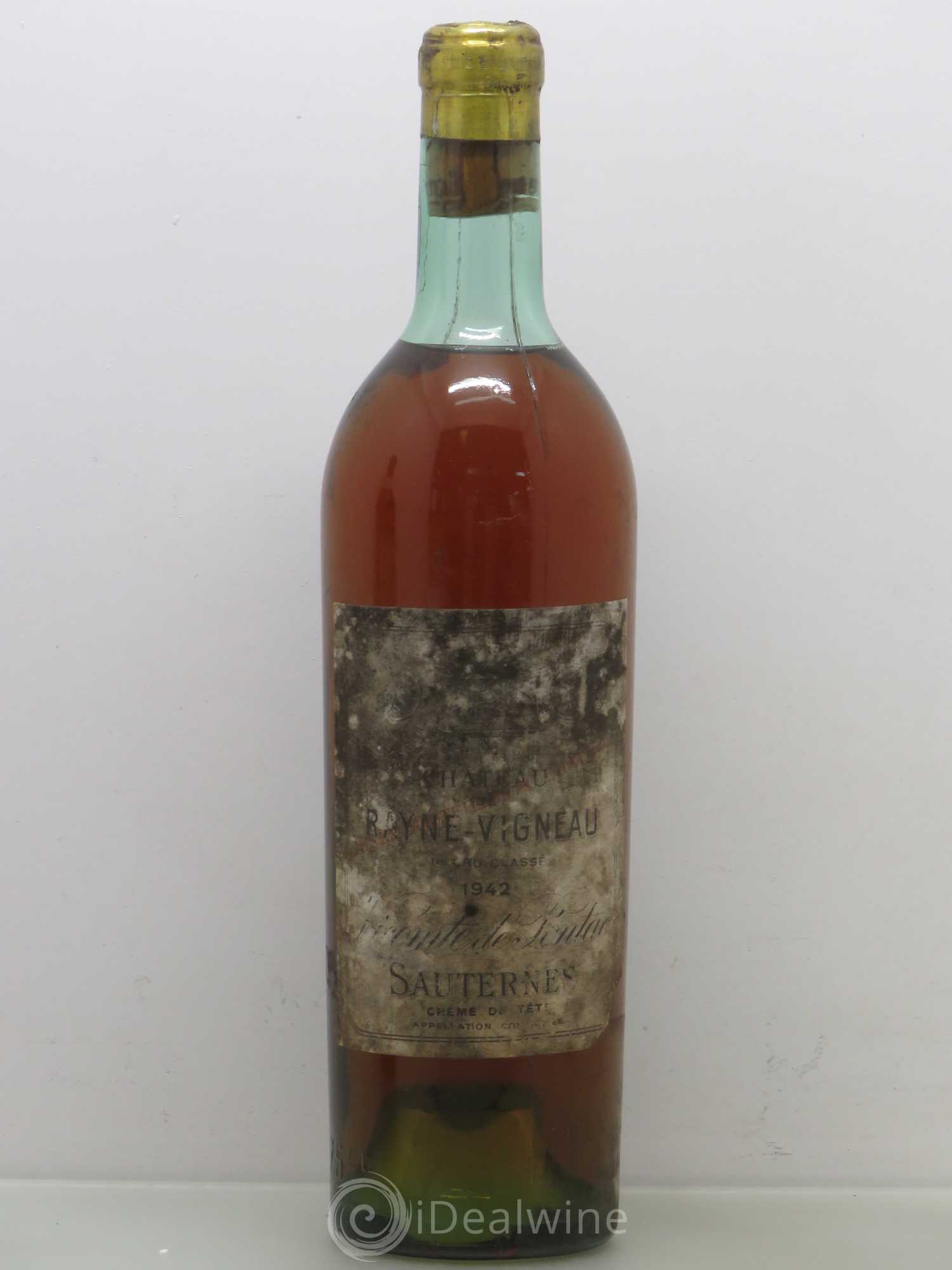 Château de Rayne Vigneau 1er Grand Cru Classé Crème de Tête 1942 - Lotto di 1 bottiglia - 0