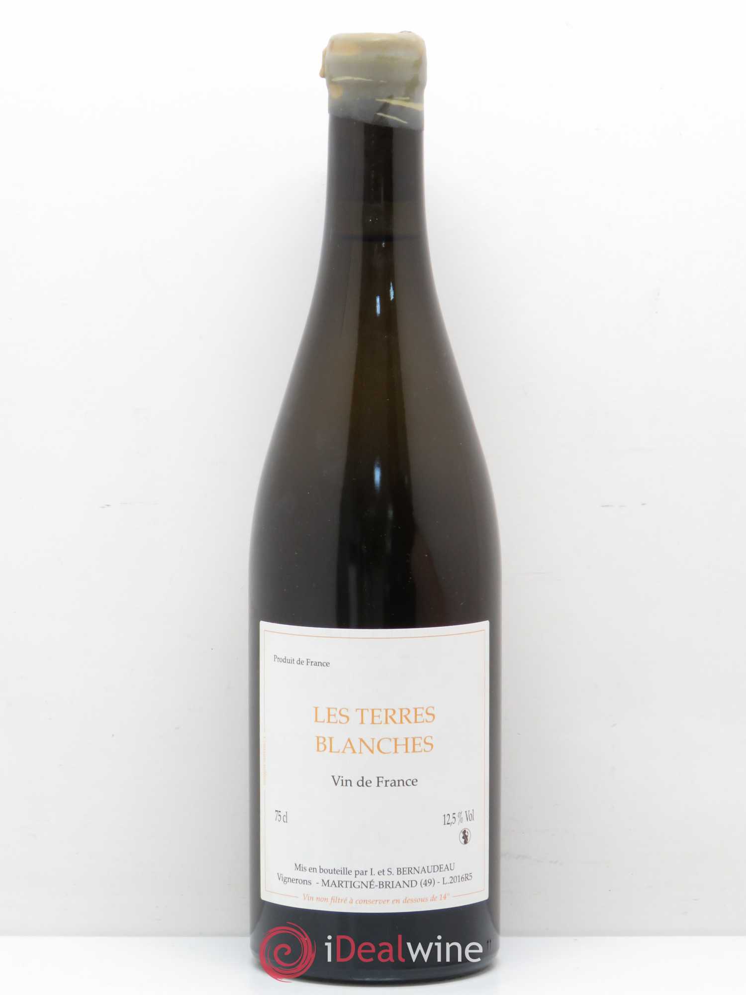 Vin de France Les Terres Blanches Stéphane Bernaudeau 2016 - Lot de 1 bouteille - 0