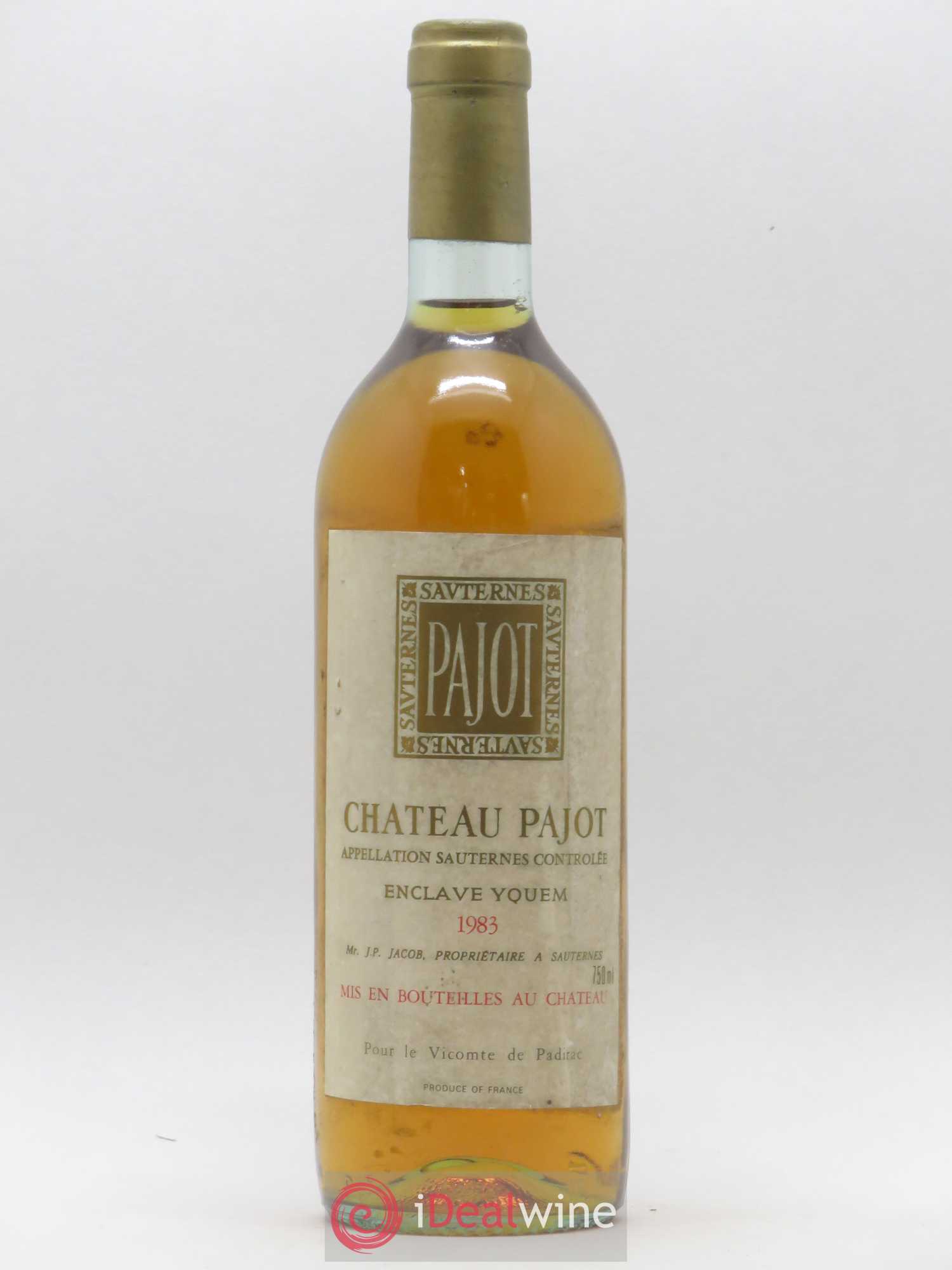 Sauternes Sauternes Château Pajot 1983 - Posten von 1 Flasche - 0