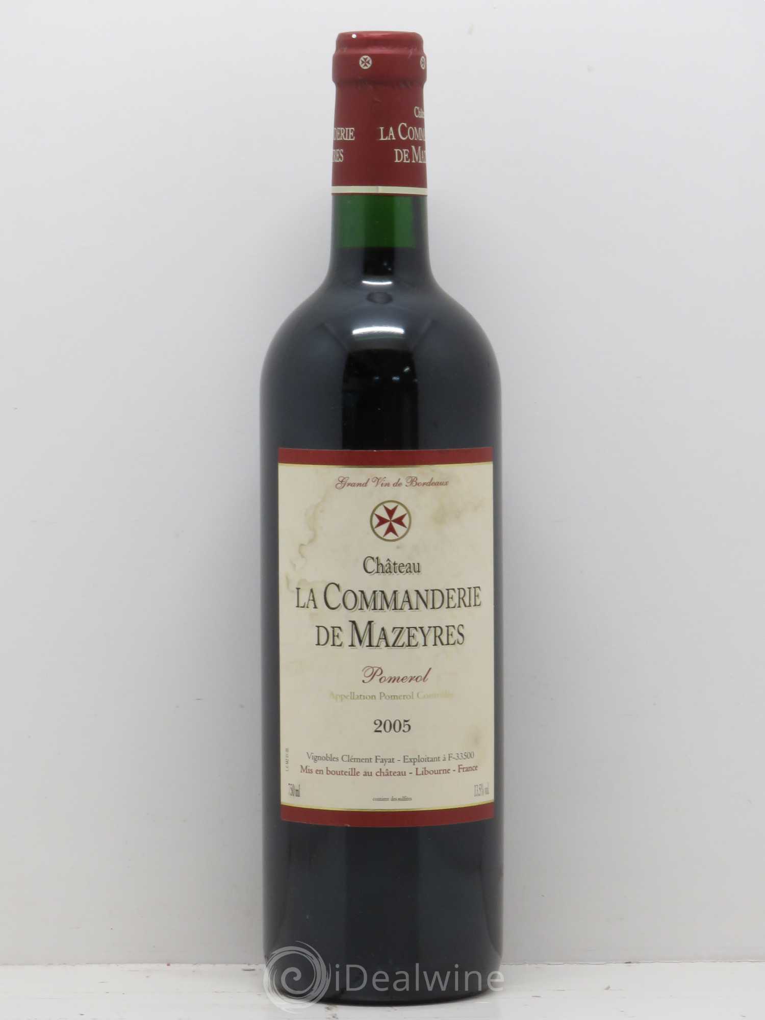 Château La Commanderie de Mazeyres 2005 - Lot de 1 bouteille - 0