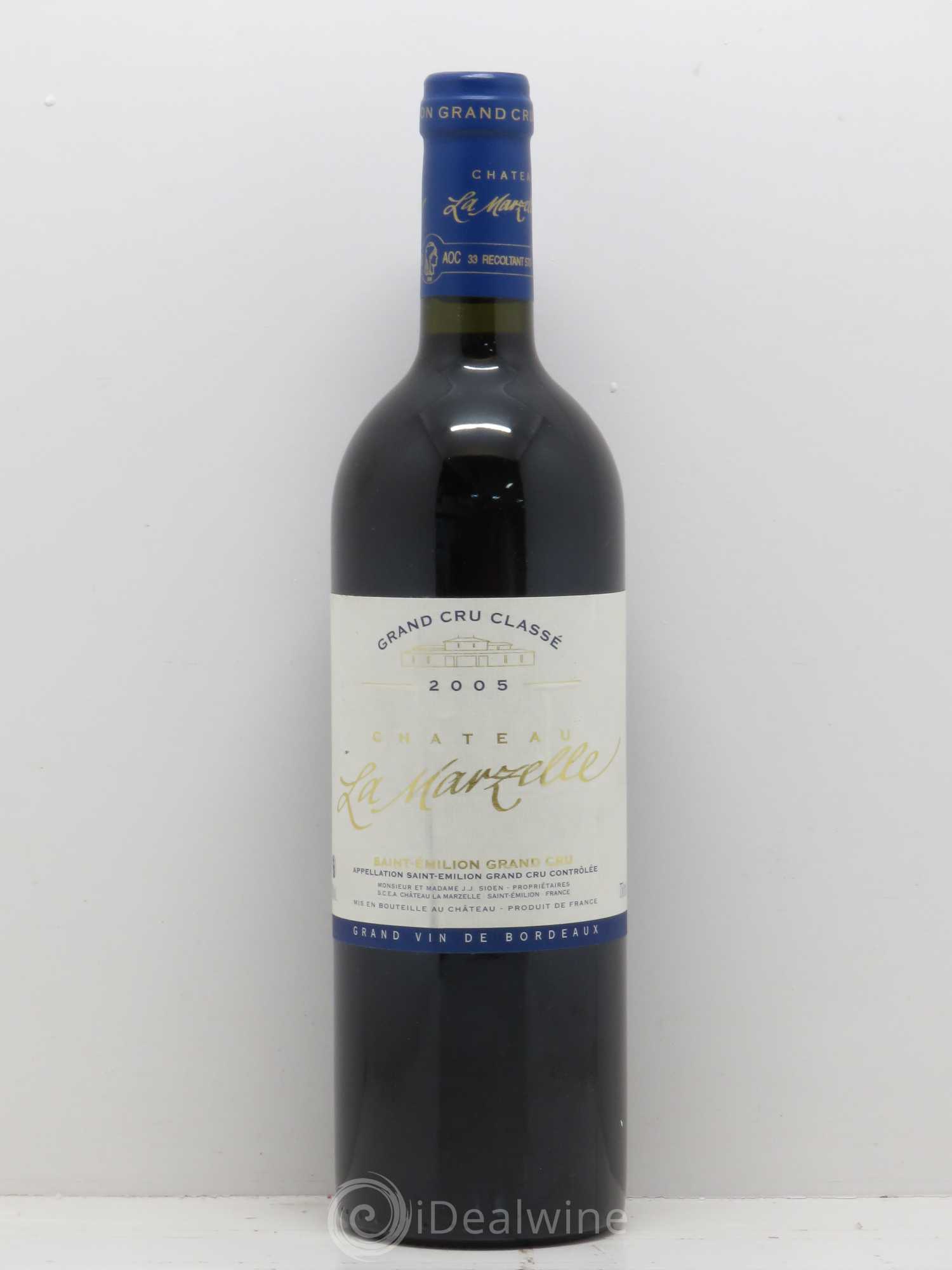 Château La Marzelle Grand Cru Classé 2005 - Lot de 1 bouteille - 0