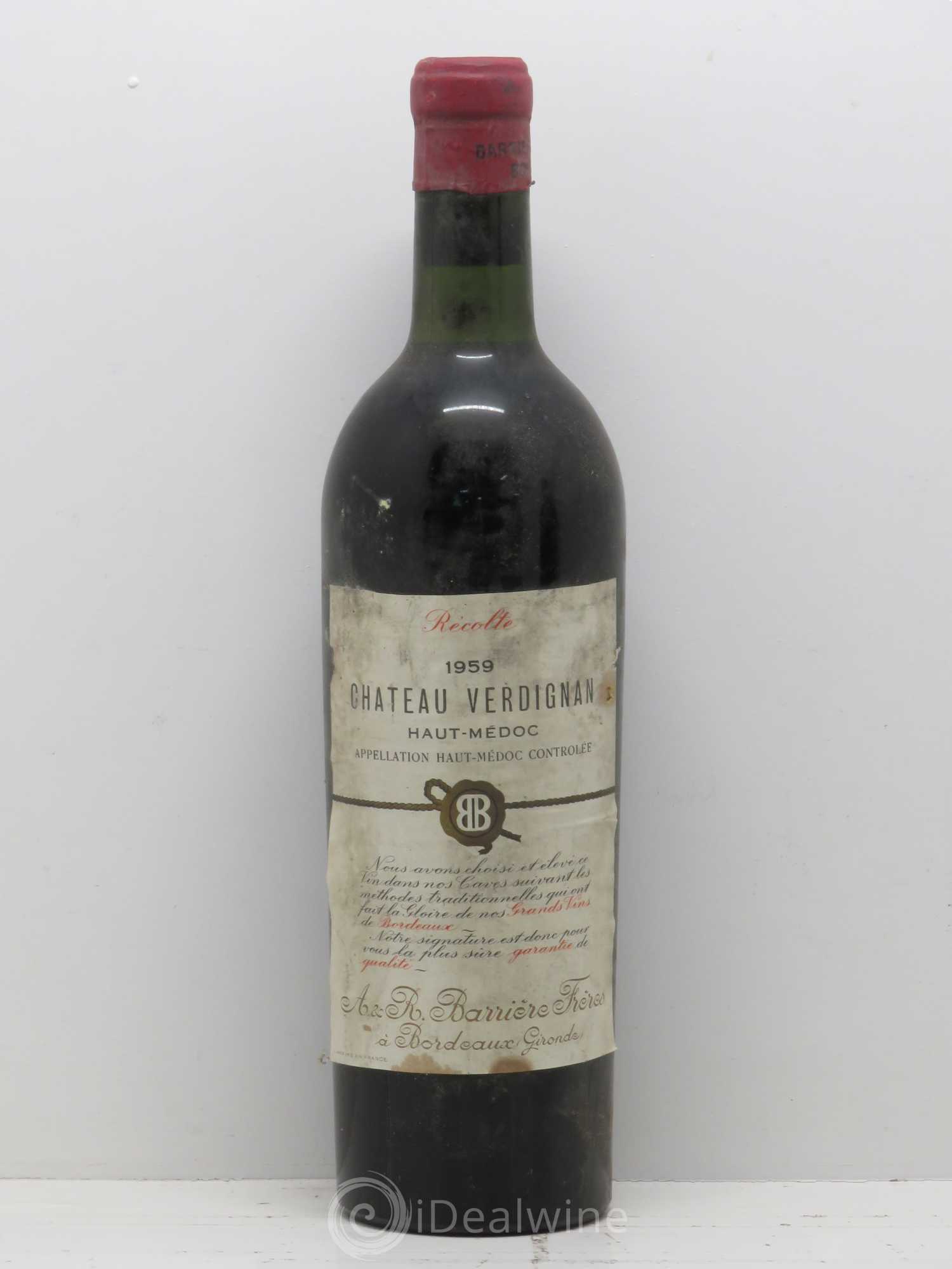 Château Verdignan Cru Bourgeois 1959 - Lot de 1 bouteille - 0