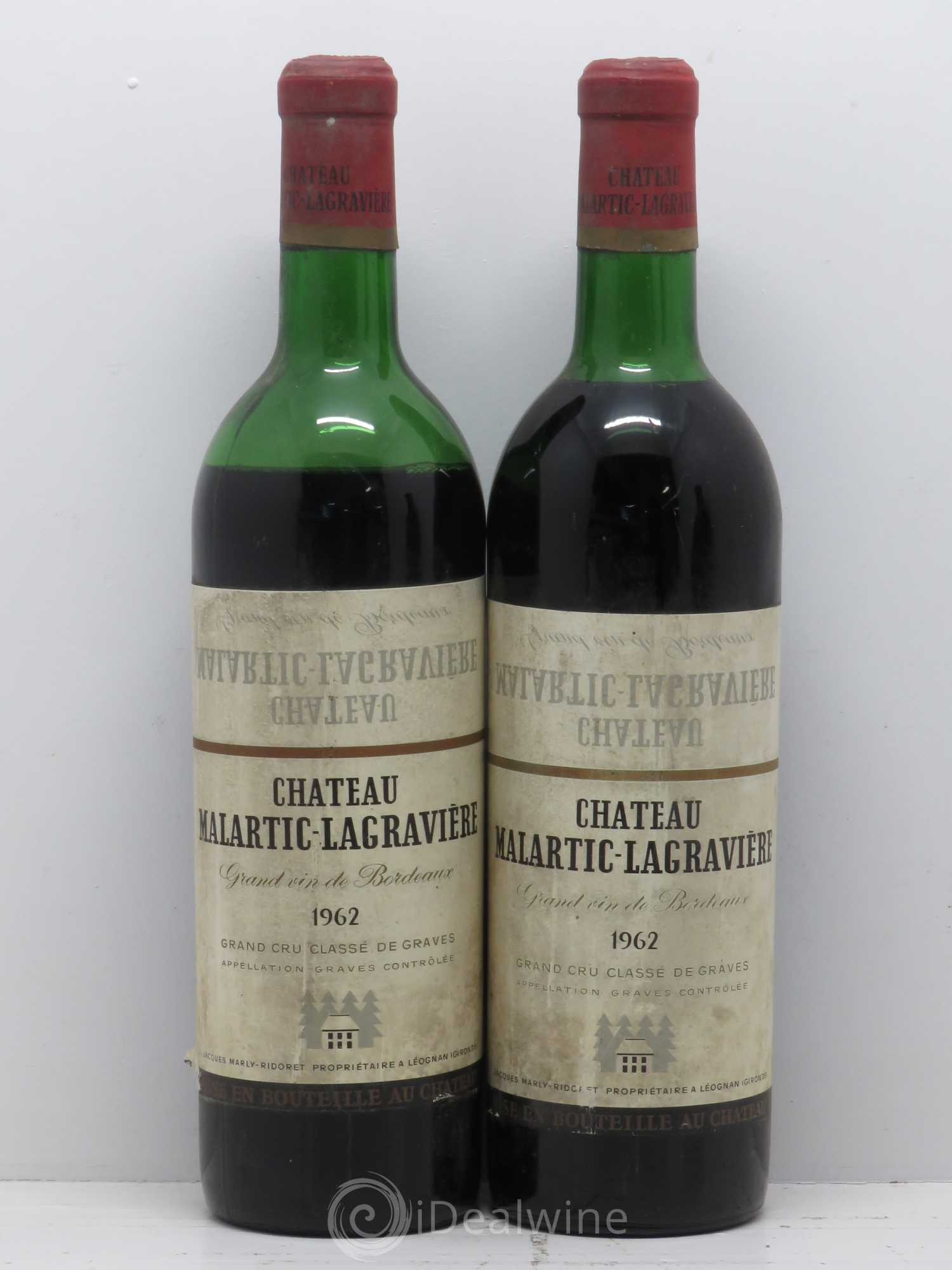 Château Malartic-Lagravière Cru Classé de Graves 1962 - Lot de 2 bouteilles - 0