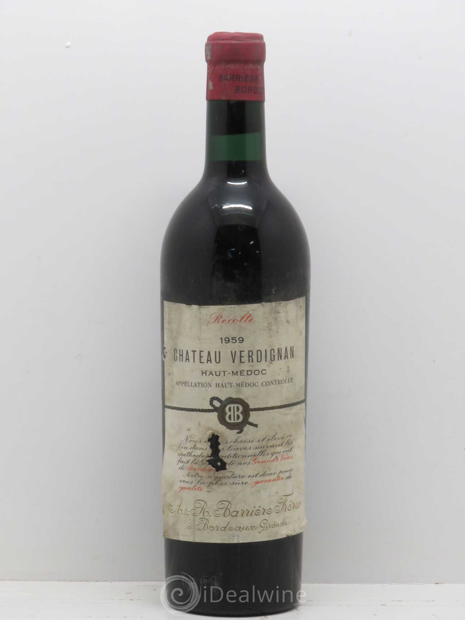Château Verdignan Cru Bourgeois 1959 - Lot de 1 bouteille - 0