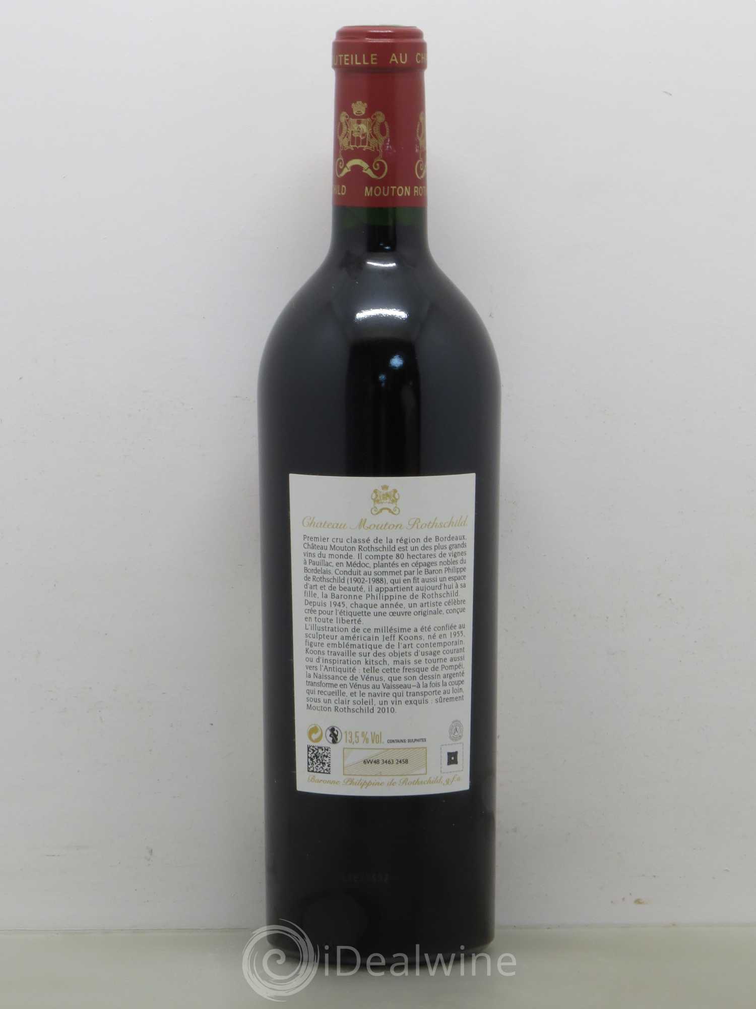 Château Mouton Rothschild 1er Grand Cru Classé 2010 - Lot de 1 bouteille - 1
