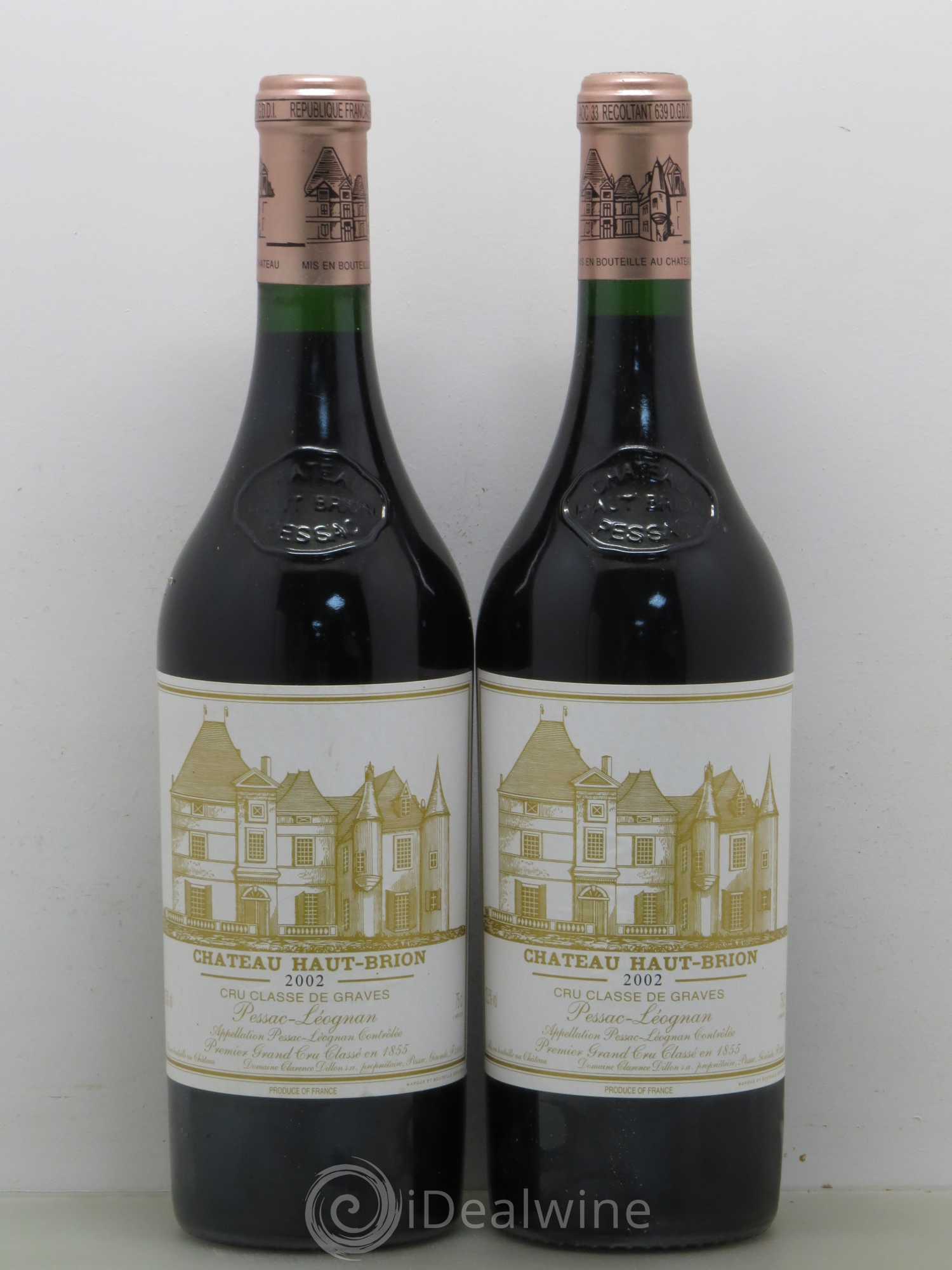 Château Haut Brion 1er Grand Cru Classé 2002 - Lot de 2 bouteilles - 0