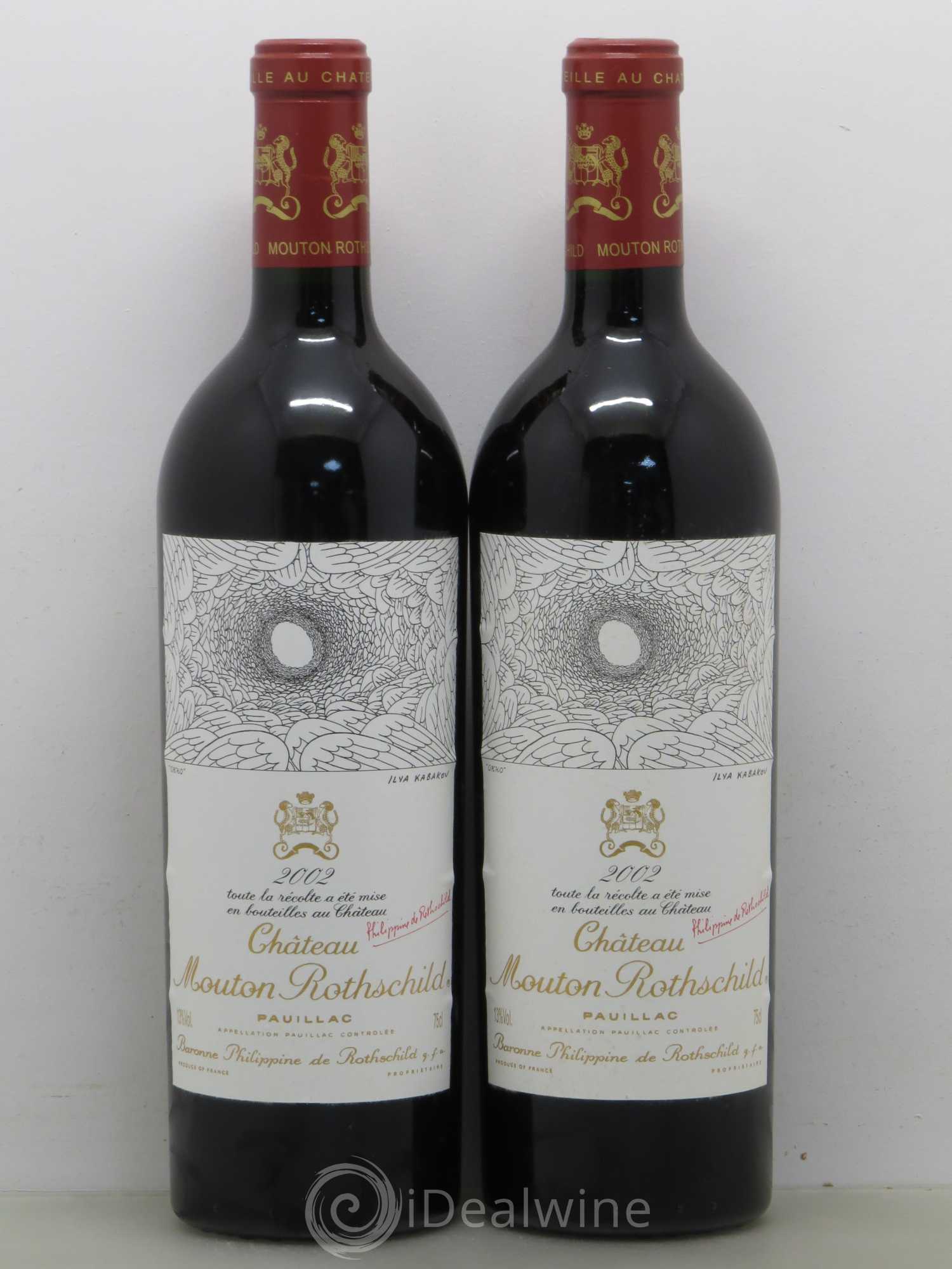 Château Mouton Rothschild 1er Grand Cru Classé 2002 - Lot de 2 bouteilles - 0