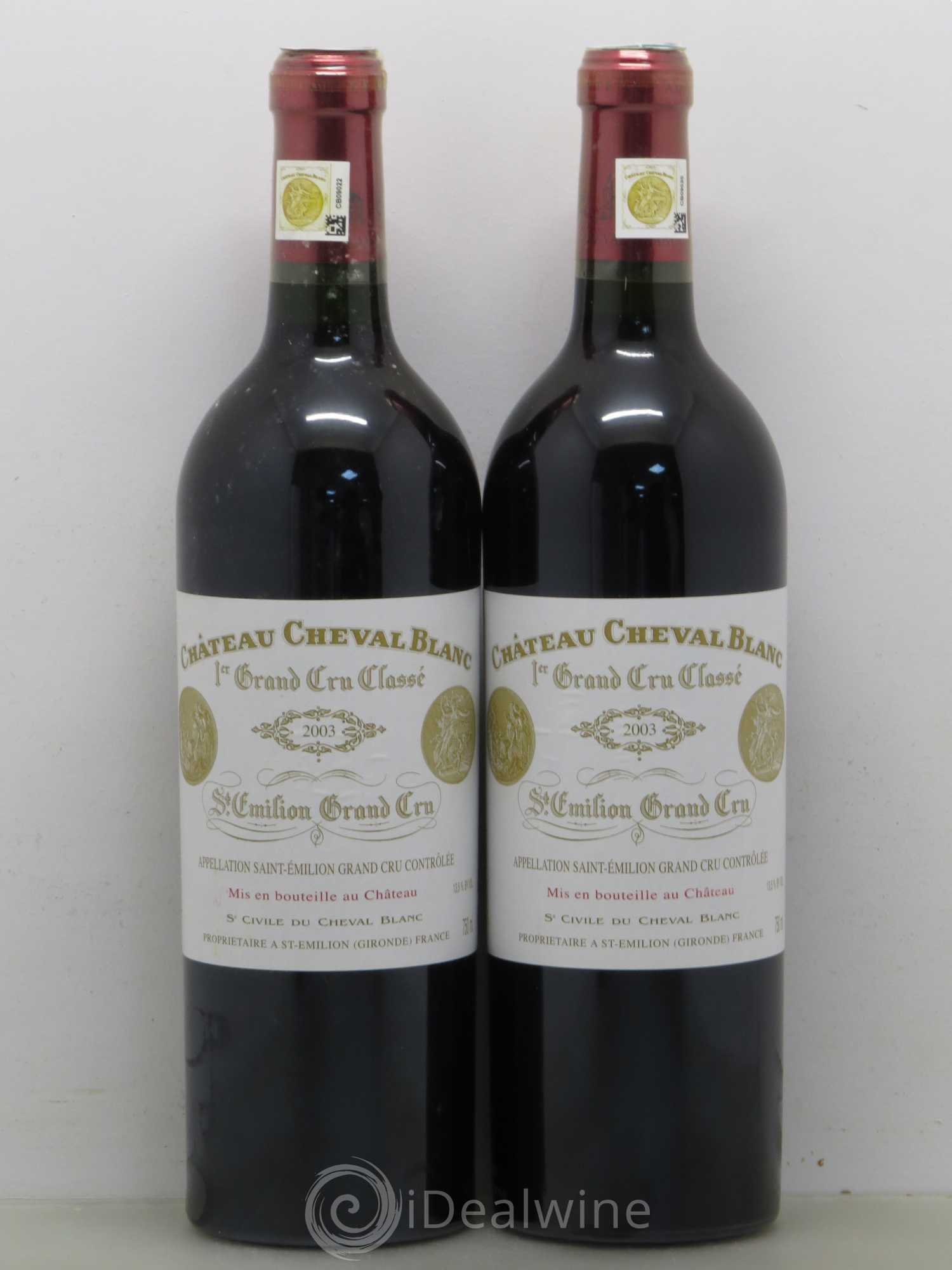 Château Cheval Blanc 1er Grand Cru Classé A 2003 - Lot de 2 bouteilles - 0