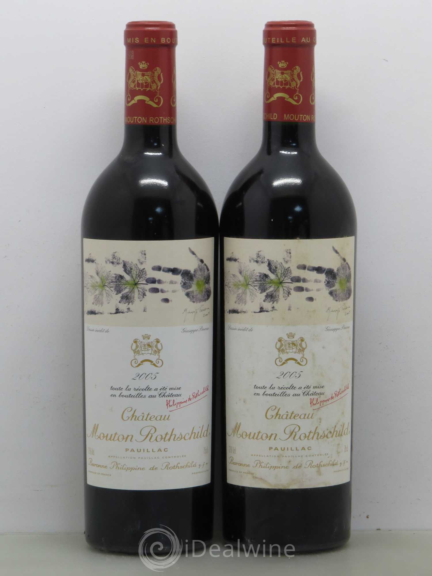 Château Mouton Rothschild 1er Grand Cru Classé 2005 - Lot de 2 bouteilles - 0