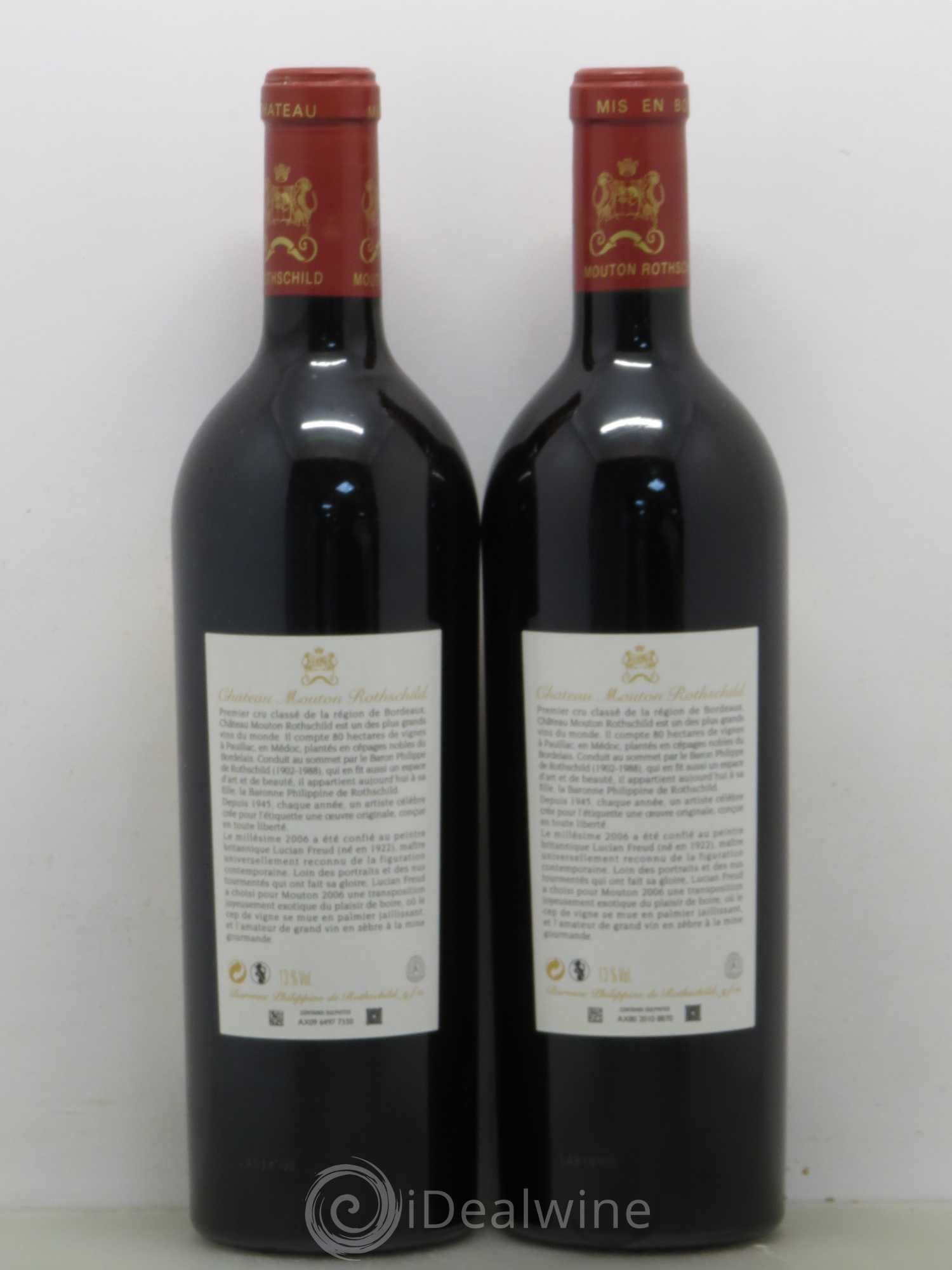 Château Mouton Rothschild 1er Grand Cru Classé 2006 - Lot de 2 bouteilles - 1