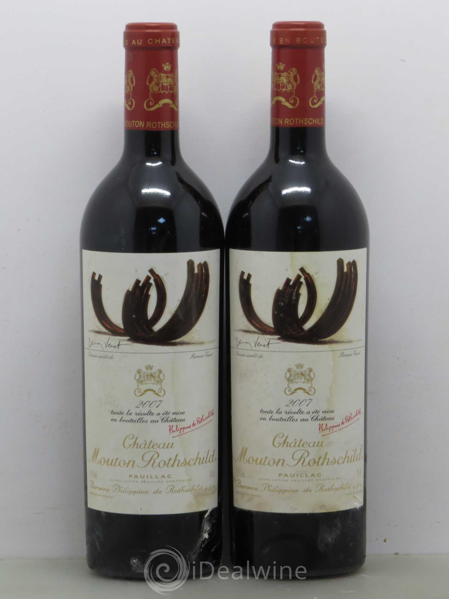 Château Mouton Rothschild 1er Grand Cru Classé 2007 - Lot de 2 bouteilles - 0