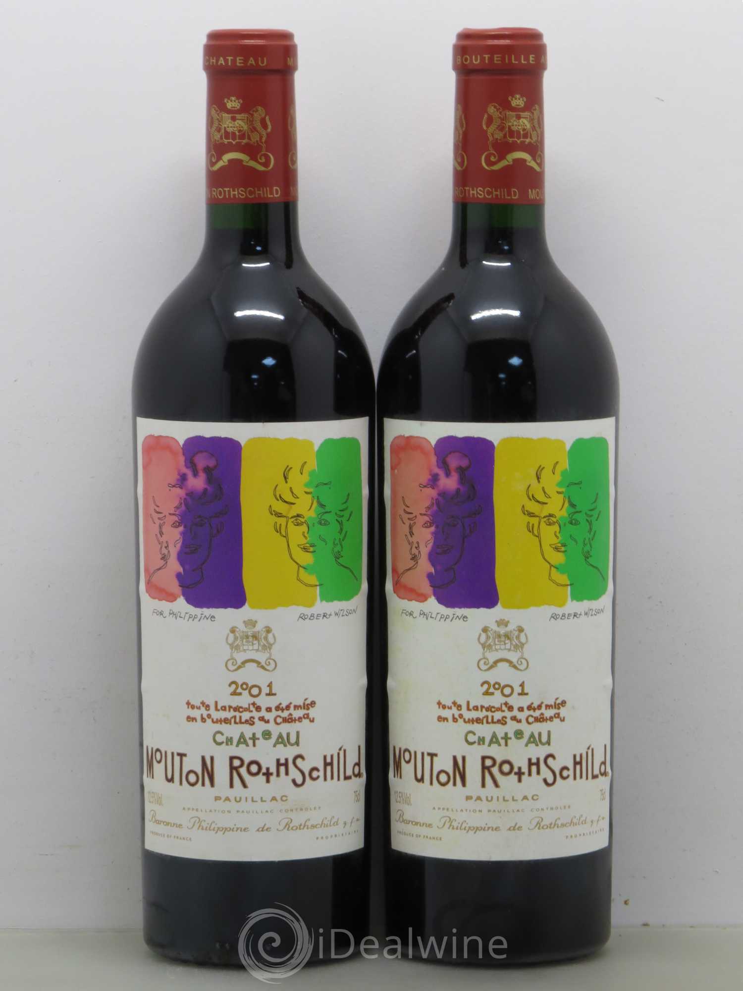 Château Mouton Rothschild 1er Grand Cru Classé 2001 - Lot de 2 bouteilles - 0