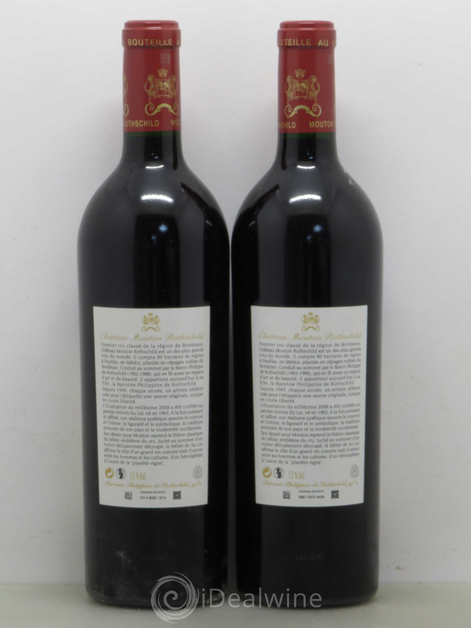 Château Mouton Rothschild 1er Grand Cru Classé 2008 - Lot de 2 bouteilles - 1