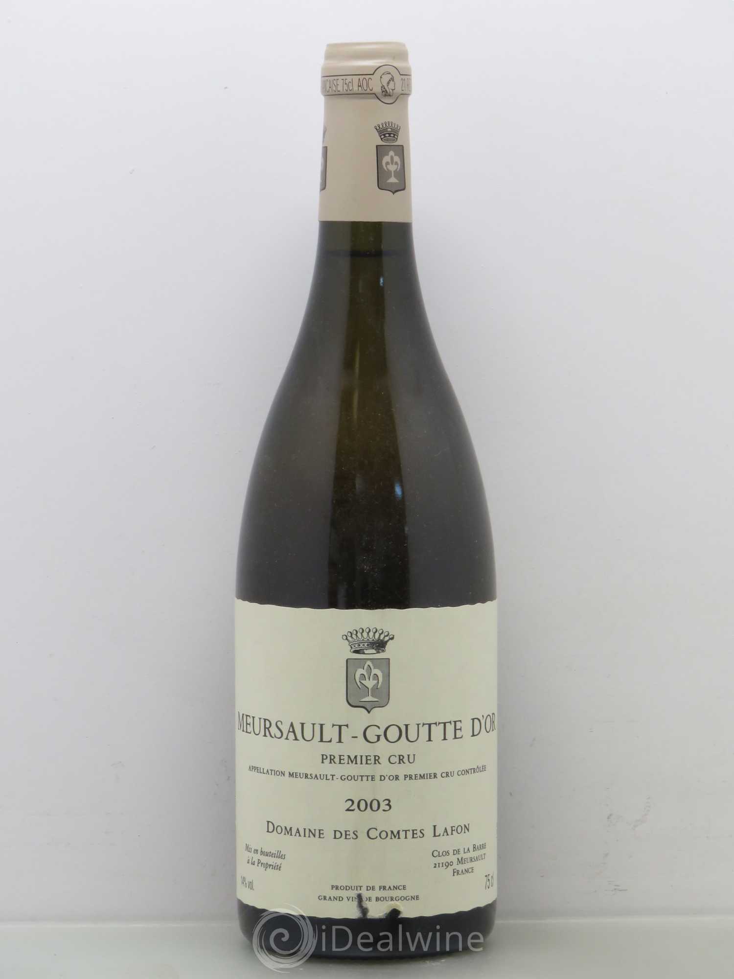 Meursault 1er Cru Goutte d'Or Comtes Lafon (Domaine des) 2003 - Lot de 1 bouteille - 0