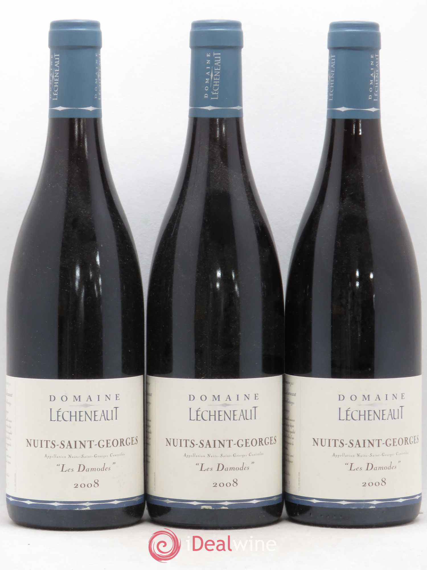 Nuits-Saint-Georges Les Damodes Lécheneaut 2008 - Lot de 3 bouteilles - 0