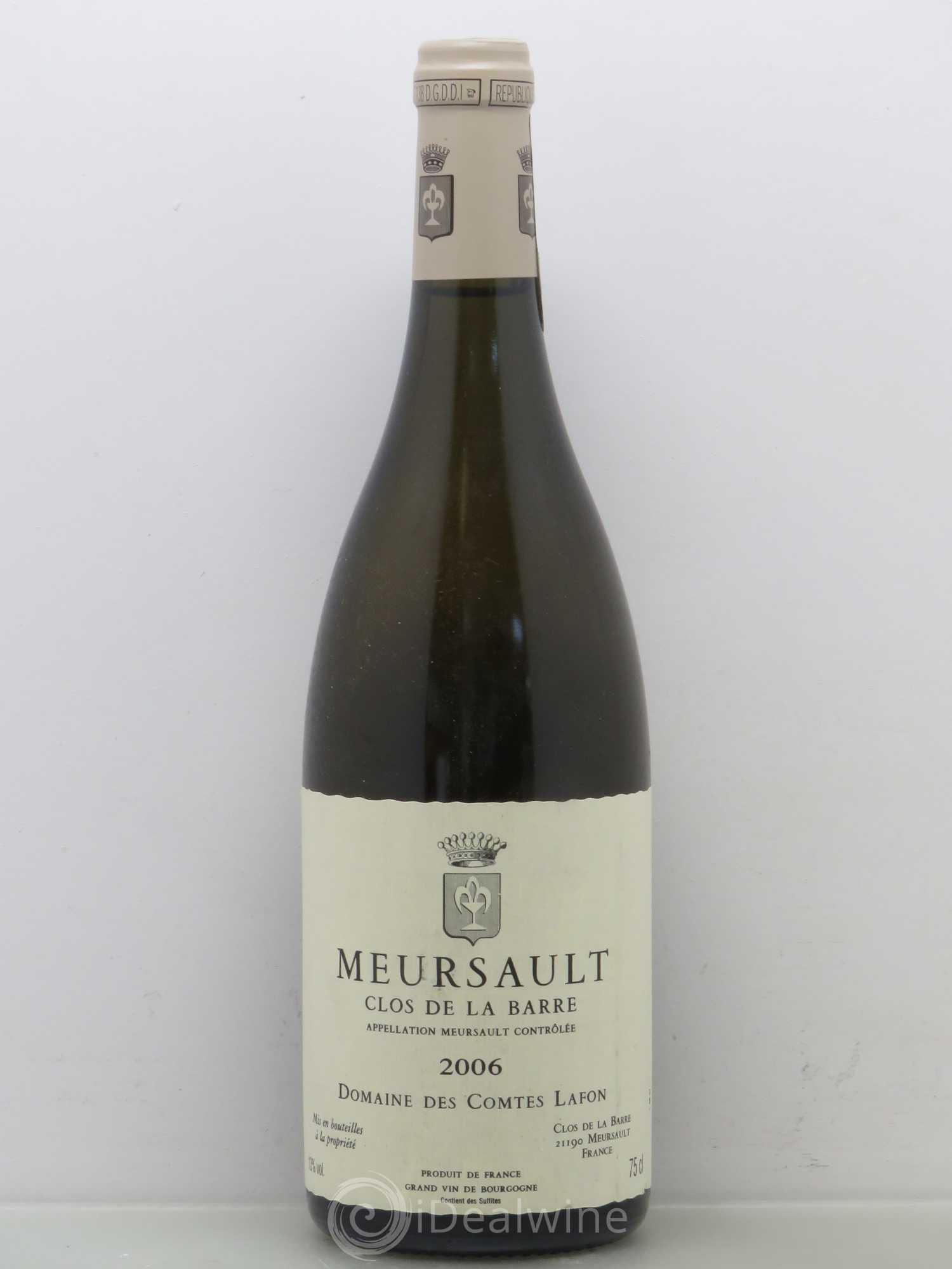 Meursault Clos de la Barre Comtes Lafon (Domaine des) 2006 - Lot de 1 bouteille - 0
