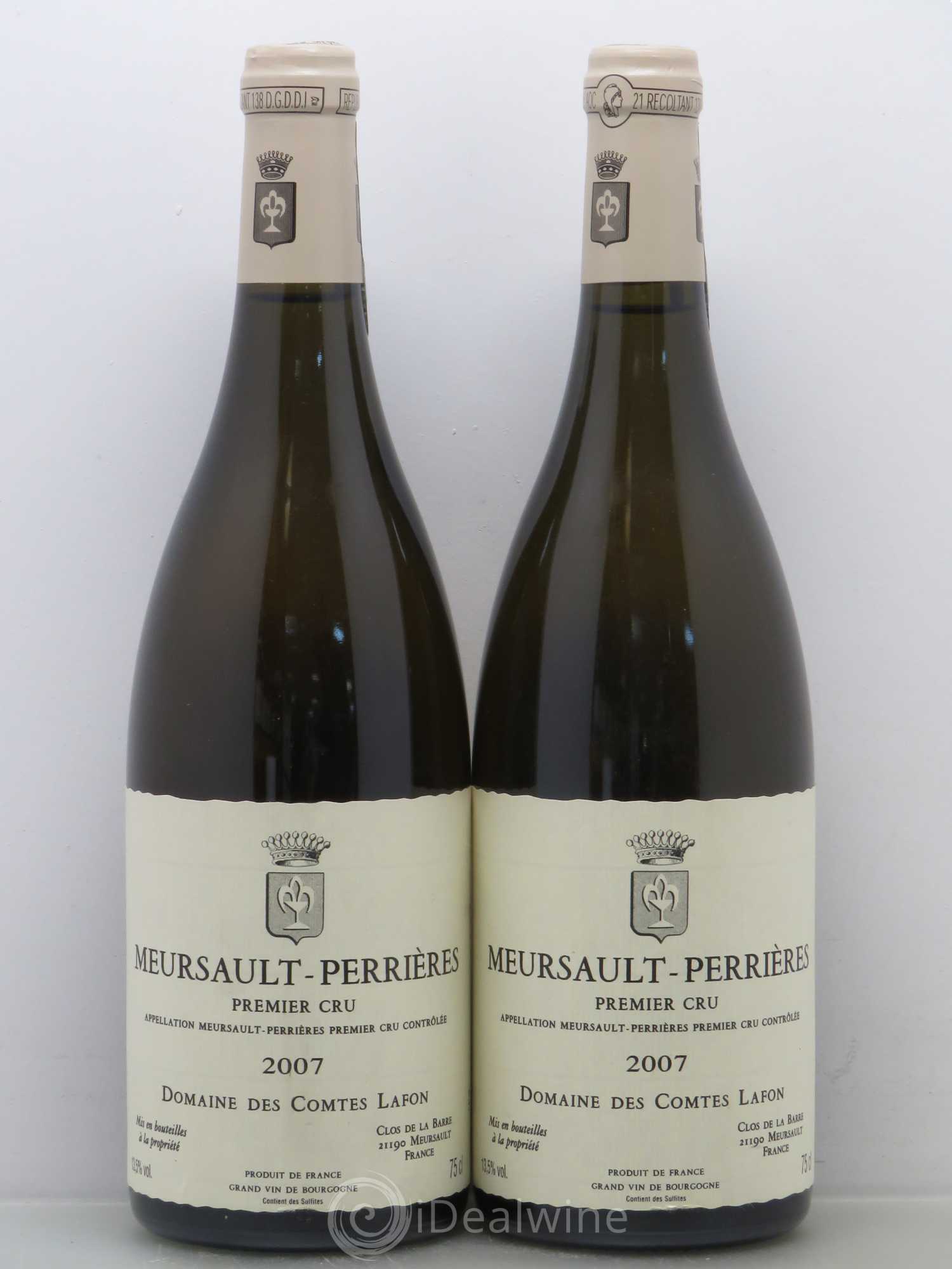 Meursault 1er Cru Perrières Comtes Lafon (Domaine des) 2007 - Lot de 2 bouteilles - 0