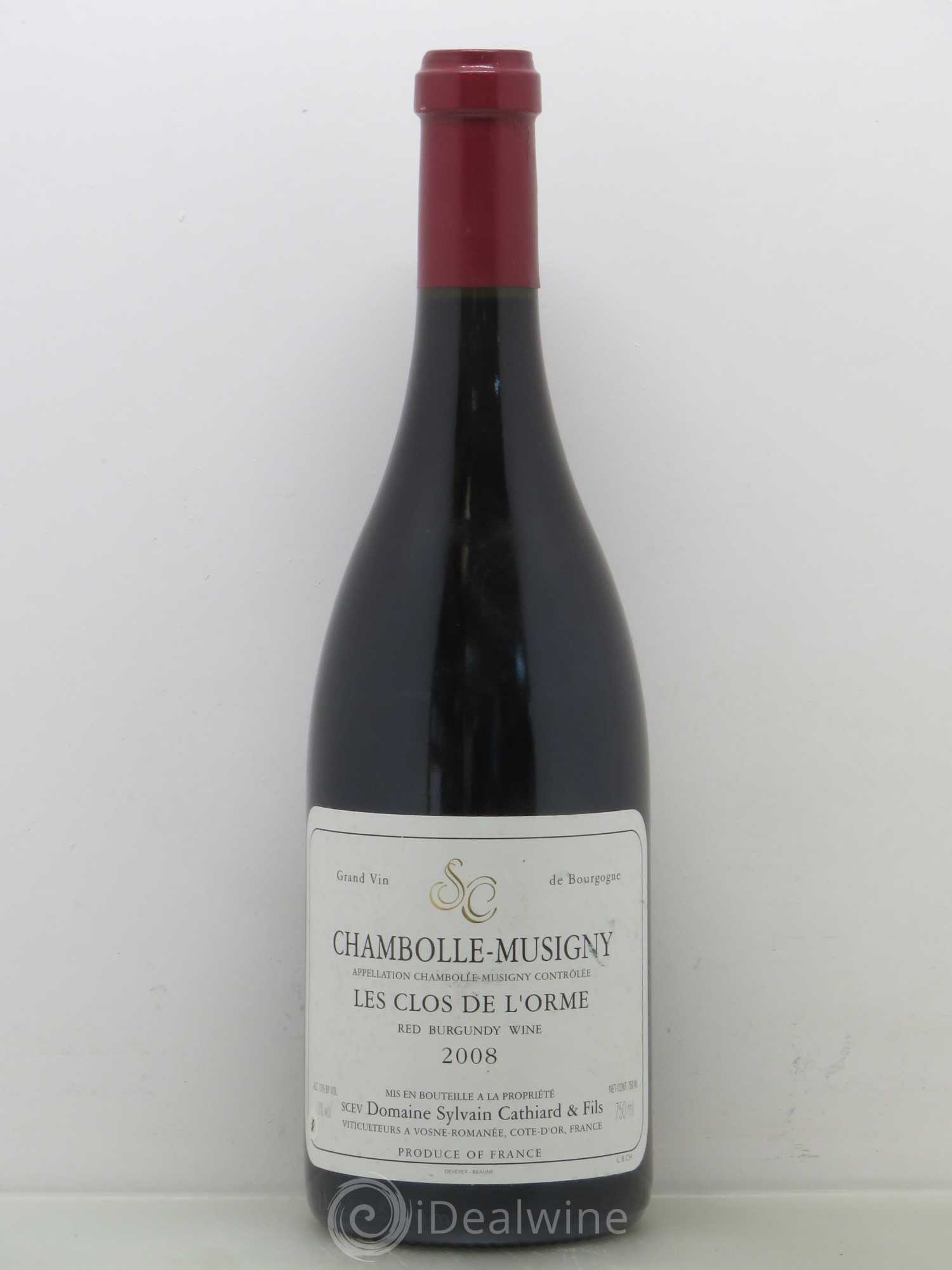 Chambolle-Musigny Les Clos de l'Orme Sylvain Cathiard & Fils 2008 - Lot de 1 bouteille - 0