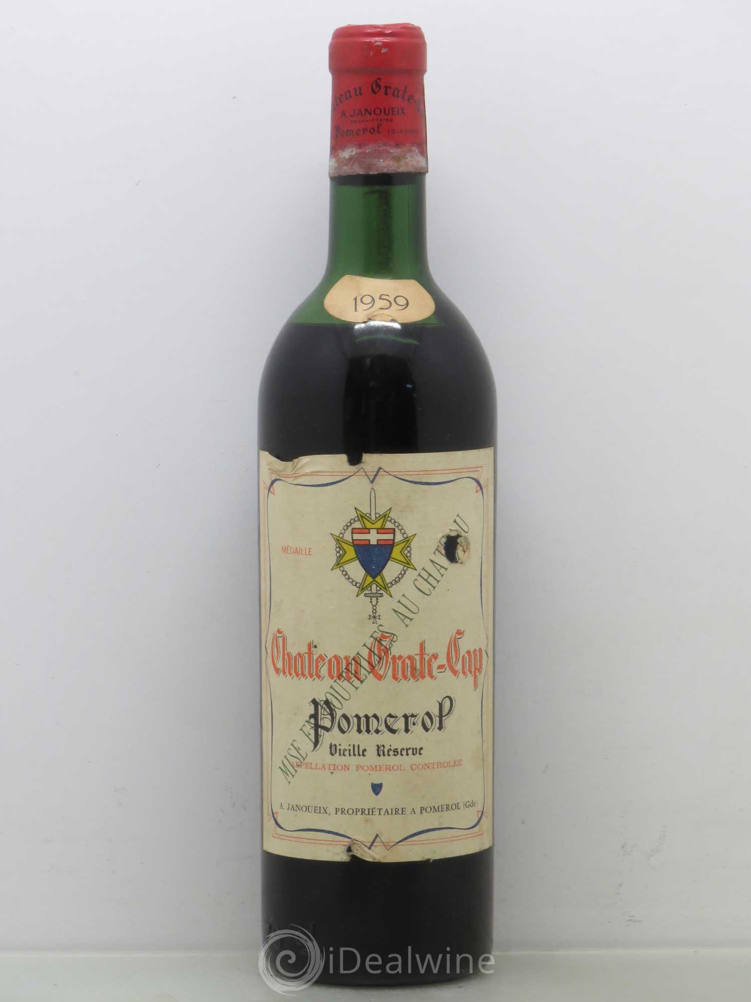 Pomerol Château Grate-Cap 1959 - Lot de 1 bouteille - 0