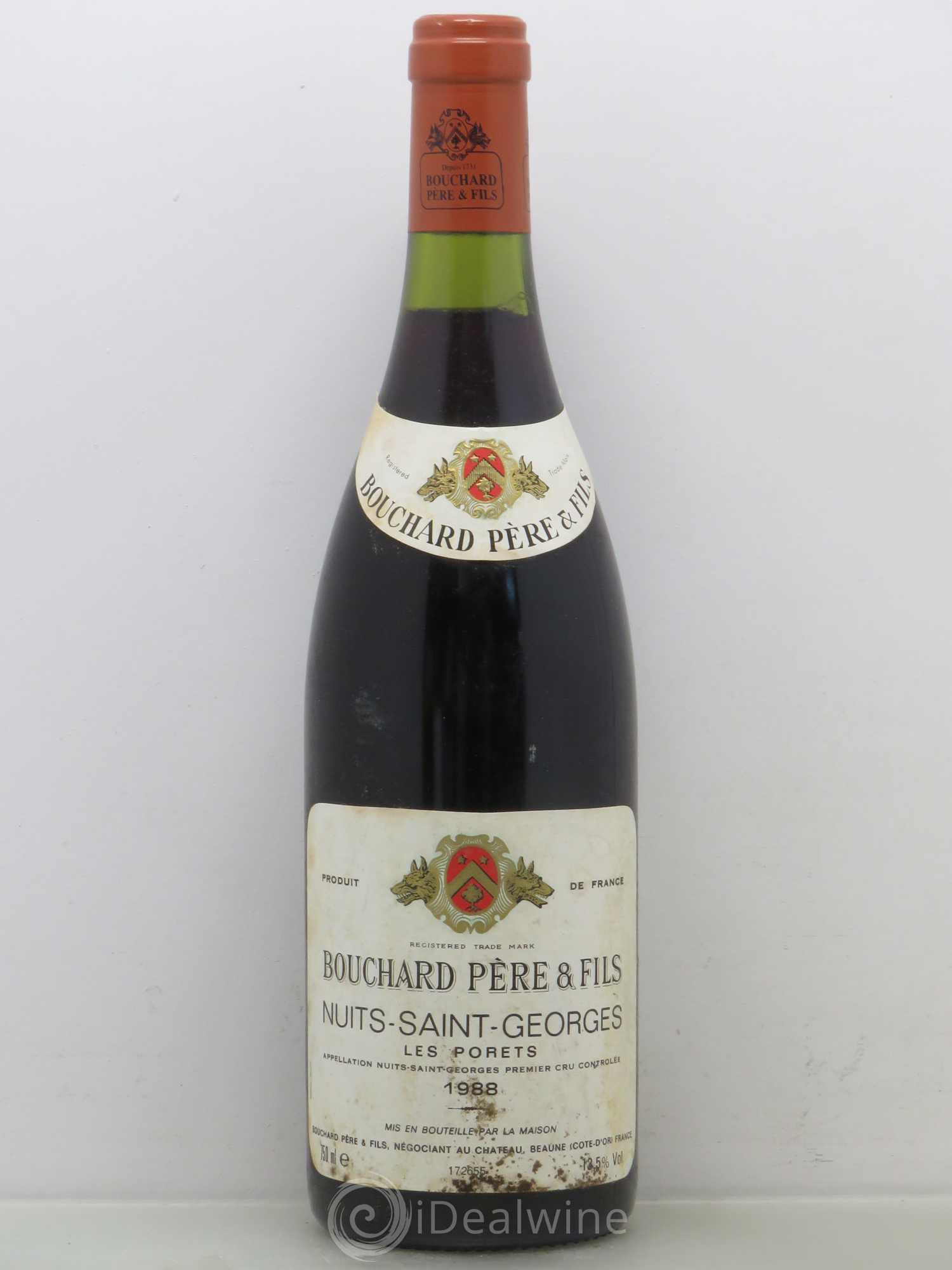 Nuits-Saint-Georges 1er Cru Les Porrets Saint-Georges Bouchard Père & Fils 1988 - Lot de 1 bouteille - 0