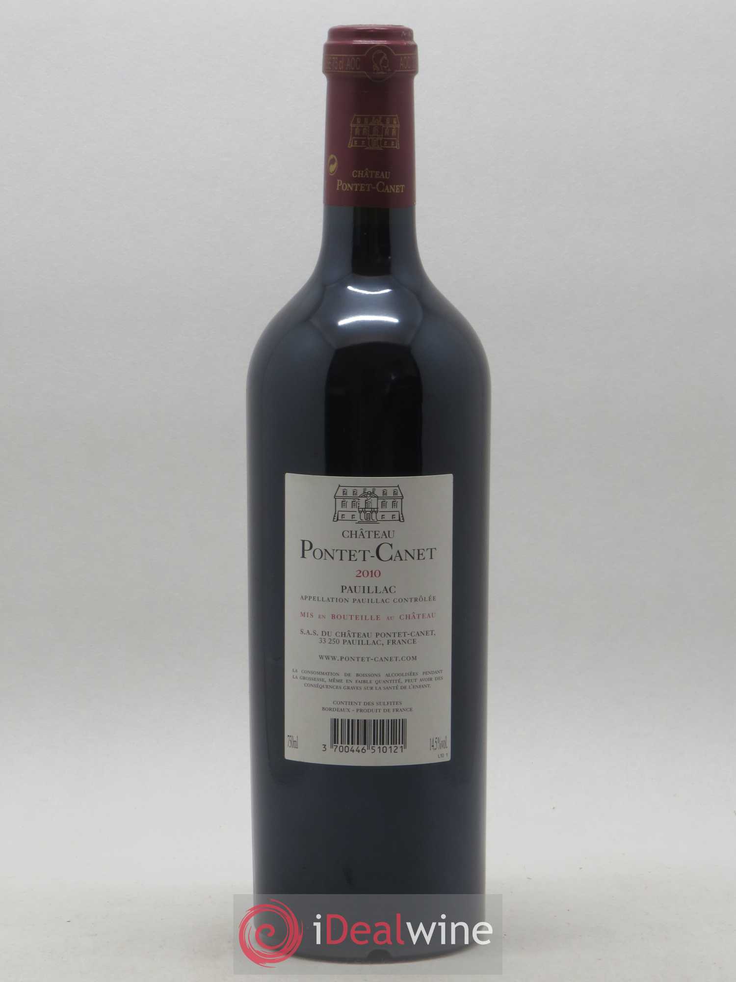 Château Pontet Canet 5ème Grand Cru Classé 2010 - Lot de 1 bouteille - 1