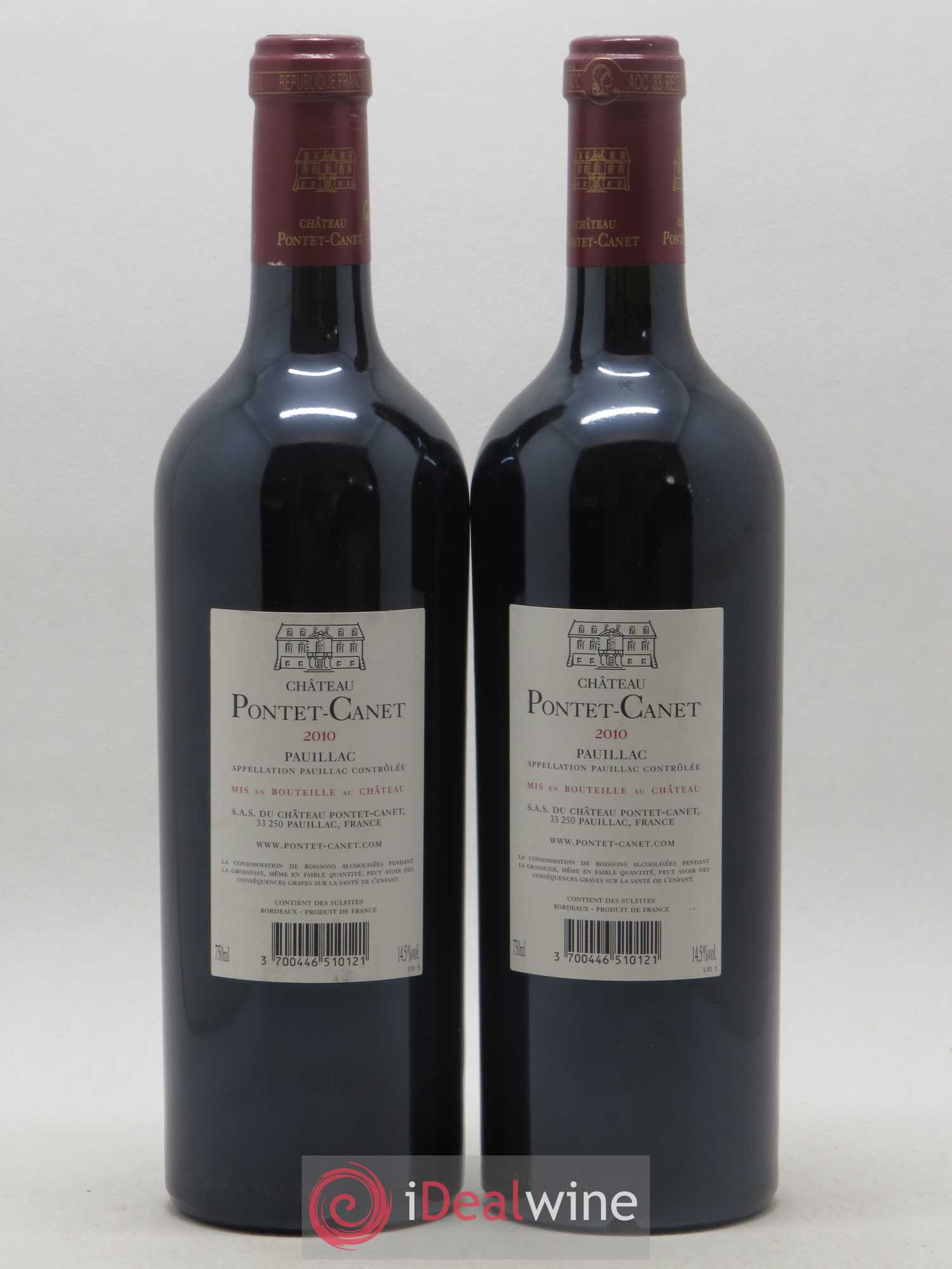 Château Pontet Canet 5ème Grand Cru Classé 2010 - Lot de 2 bouteilles - 1