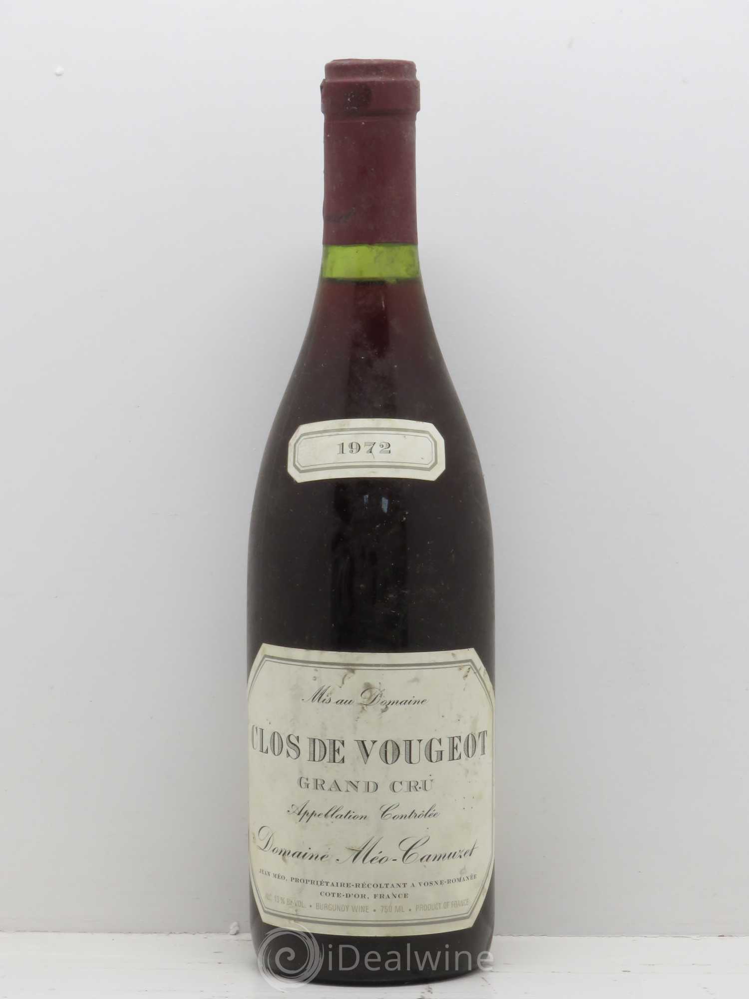 Clos de Vougeot Grand Cru Méo-Camuzet (Domaine) 1972 - Lot de 1 bouteille - 0