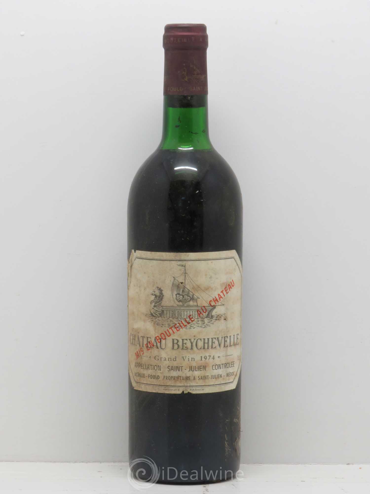 Château Beychevelle 4ème Grand Cru Classé 1974 - Lot de 1 bouteille - 0