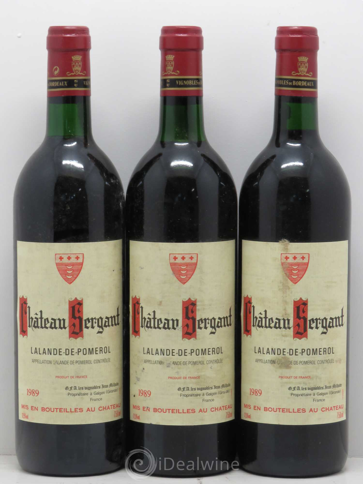 Bordeaux Château Sergant Lalande de Pomerol 1989 - Posten von 6 Flaschen - 2