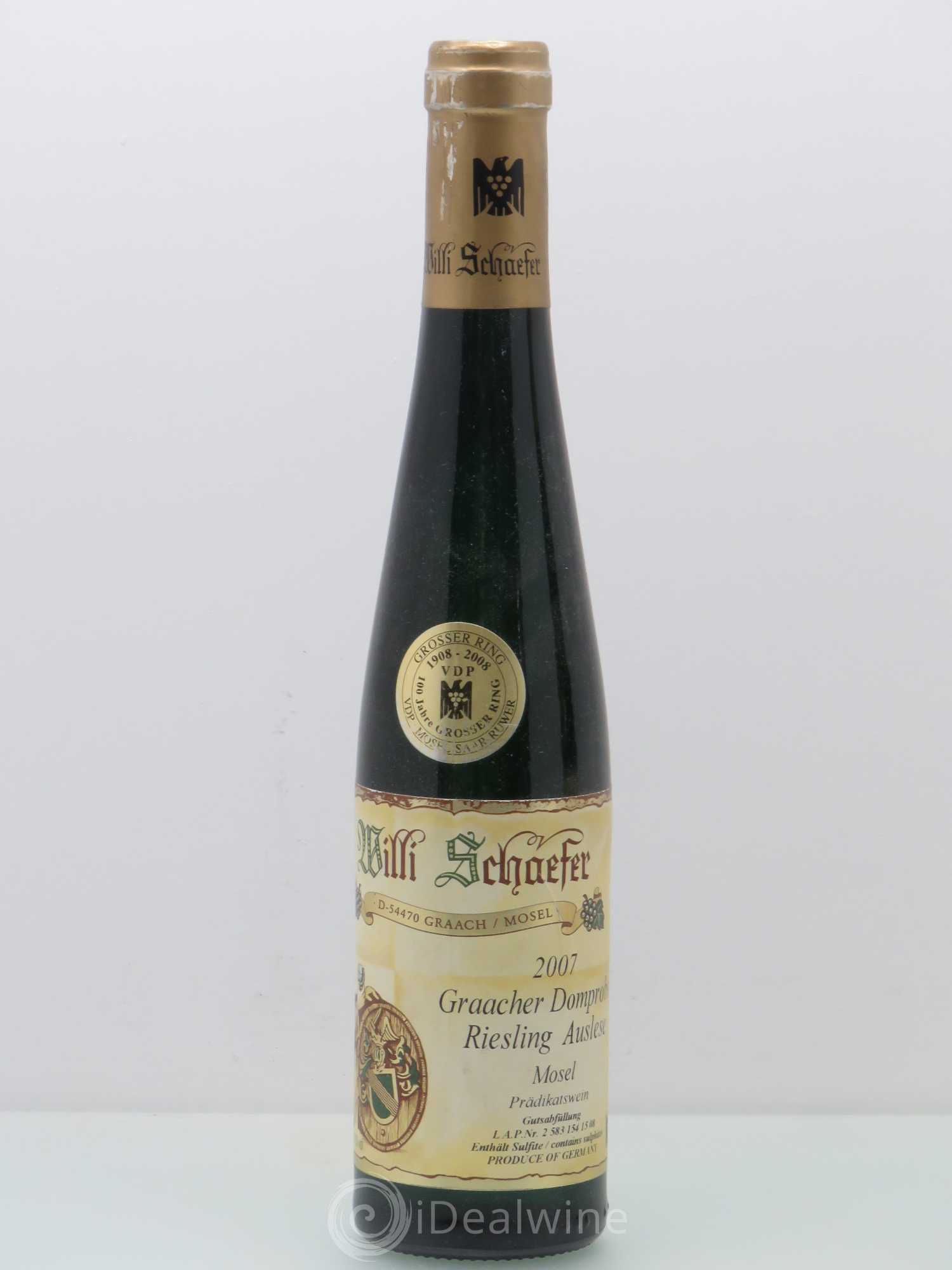 Riesling Willi Schaefer Graacher Domprobst Auslese 2007 - Posten von 1 Demi-Flasche - 0