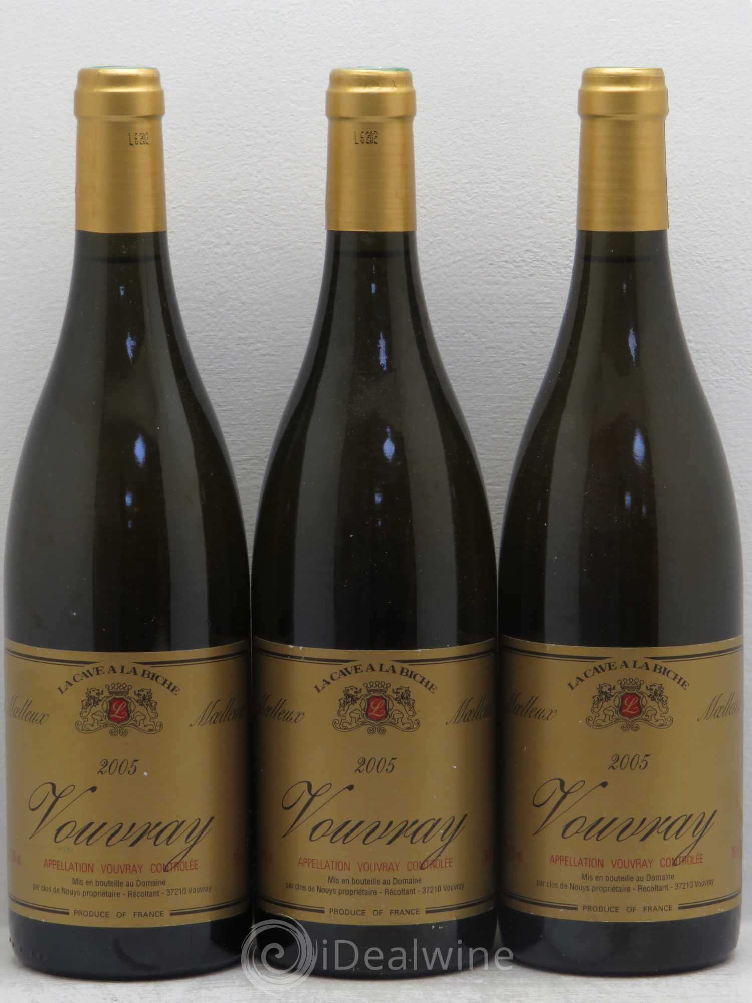 Vouvray Cave de la biche 2005 - Lotto di 3 bottiglie - 0