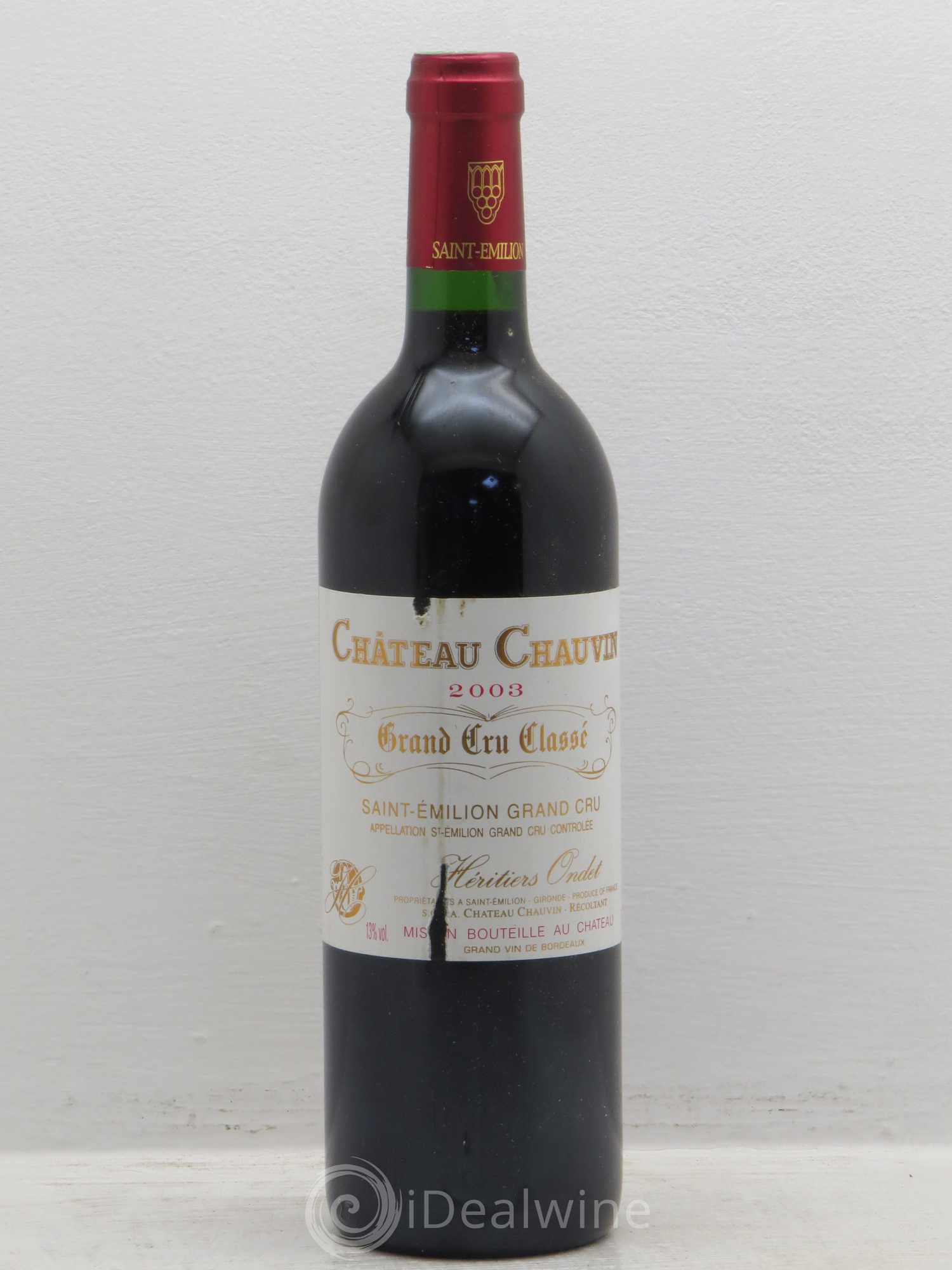 Château Chauvin Grand Cru Classé 2003 - Lot de 6 bouteilles - 0
