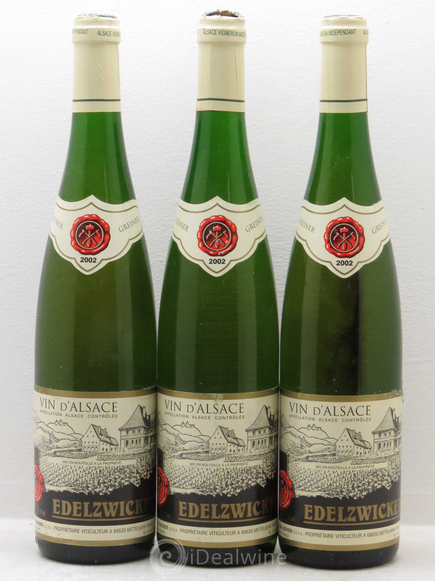 Alsace Edelzwicker Jean Greiner 2002 - Posten von 3 Flaschen - 0