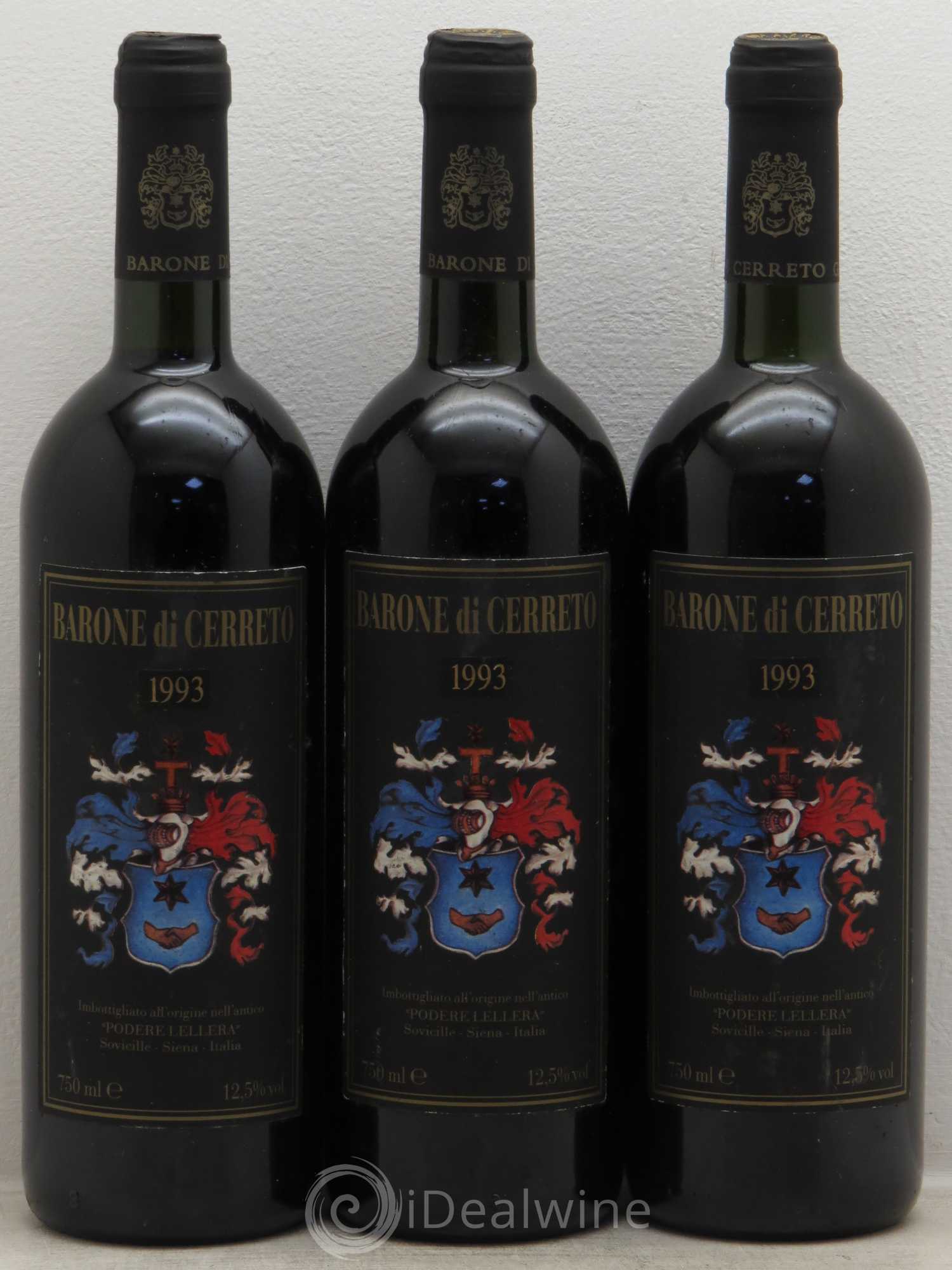 Italie Barone di cerreto poderre lellera ba colli dell etruria centrale doc 1993 - Lotto di 3 bottiglie - 0