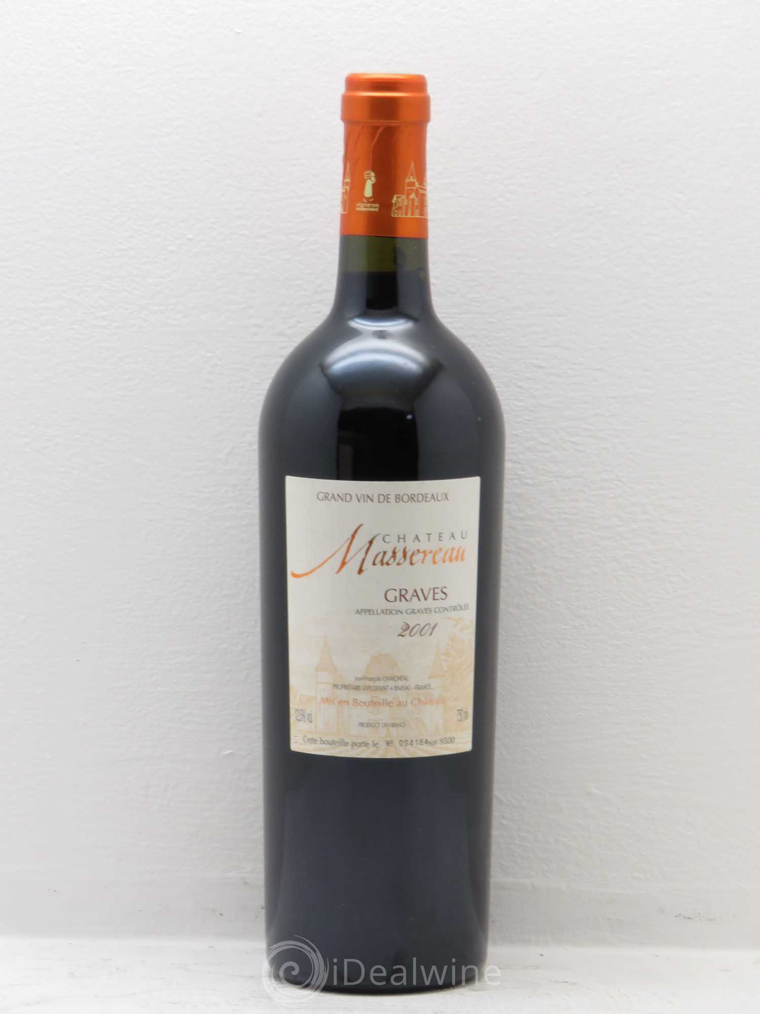 Graves massereau 2001 - Lot de 6 bouteilles - 0
