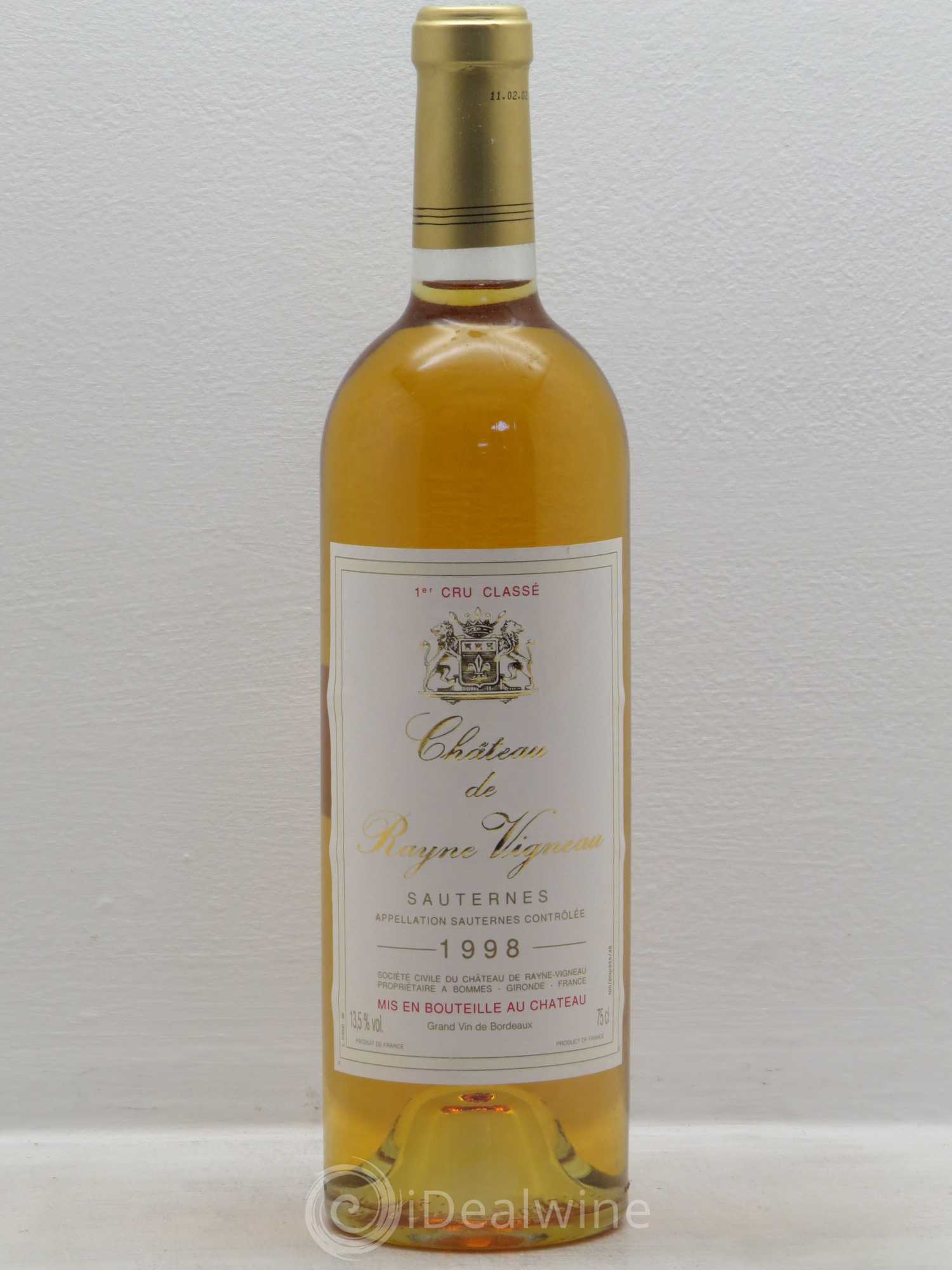 Château de Rayne Vigneau 1er Grand Cru Classé 1998 - Lotto di 6 bottiglie - 0