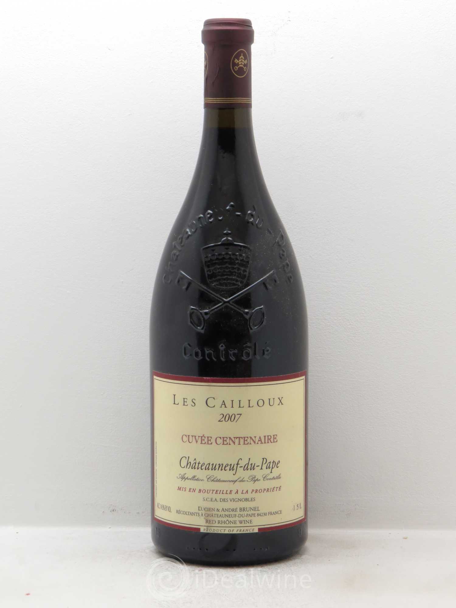 Châteauneuf-du-Pape Les Cailloux Cuvée Centenaire André Brunel 2007 - Lot de 1 magnum - 0