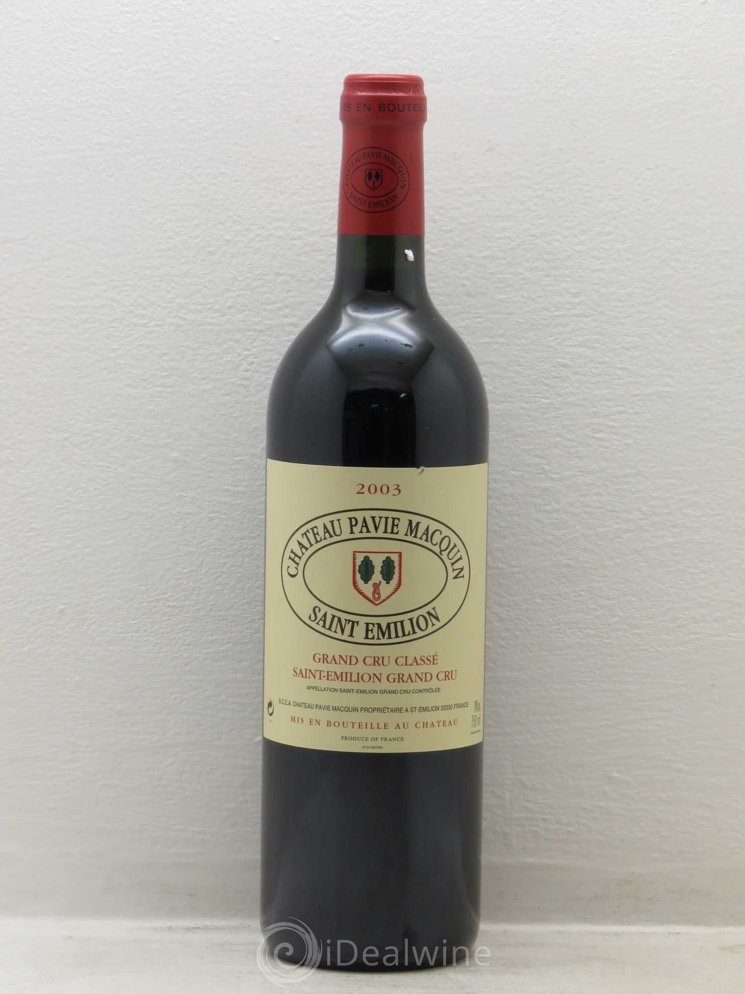 Château Pavie Macquin 1er Grand Cru Classé B 2003 - Lot de 6 bouteilles - 0
