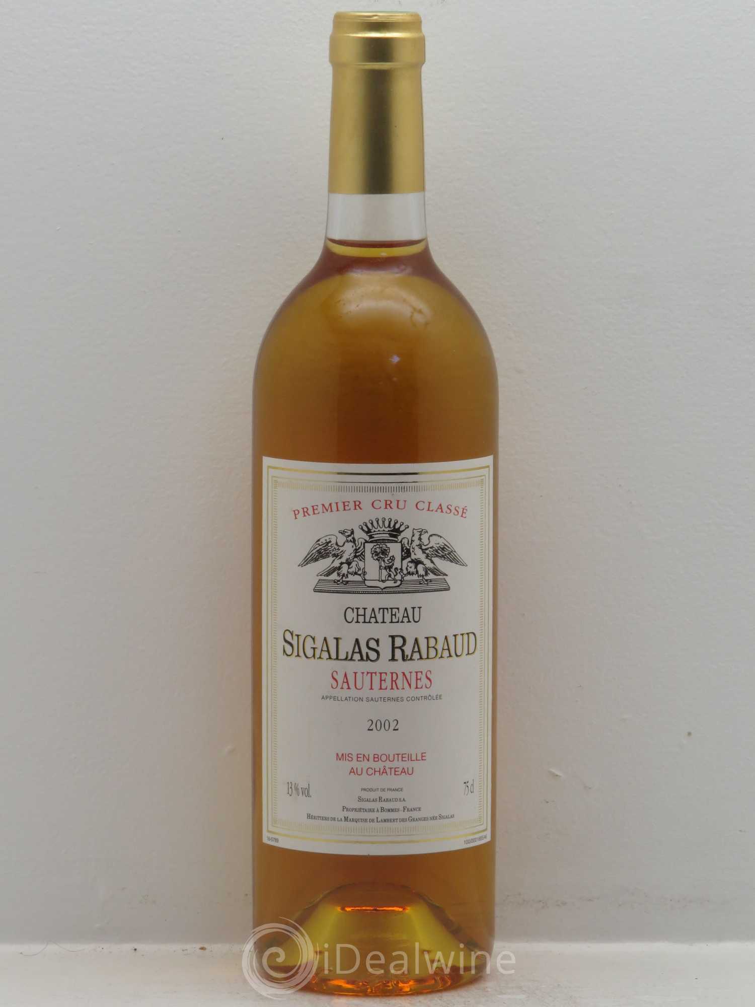 Château Sigalas Rabaud 1er Grand Cru Classé 2002 - Lotto di 6 bottiglie - 0