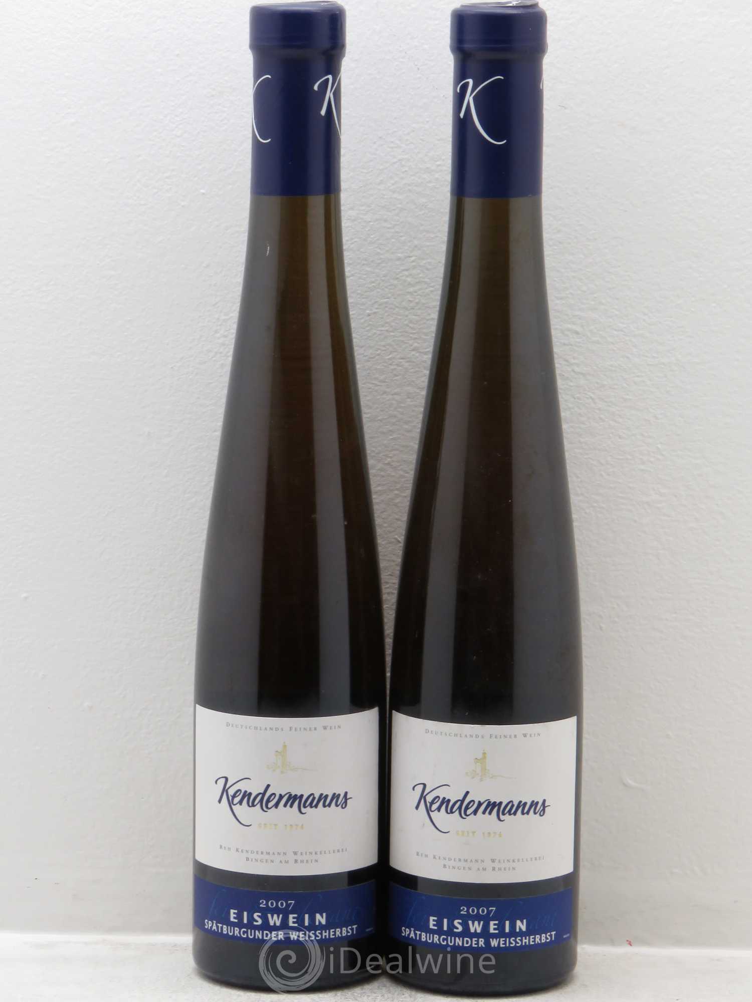 Vins Etrangers Eiswein Rhénanie Kendermann 2007 - Posten von 2 Demi-Flaschen - 0