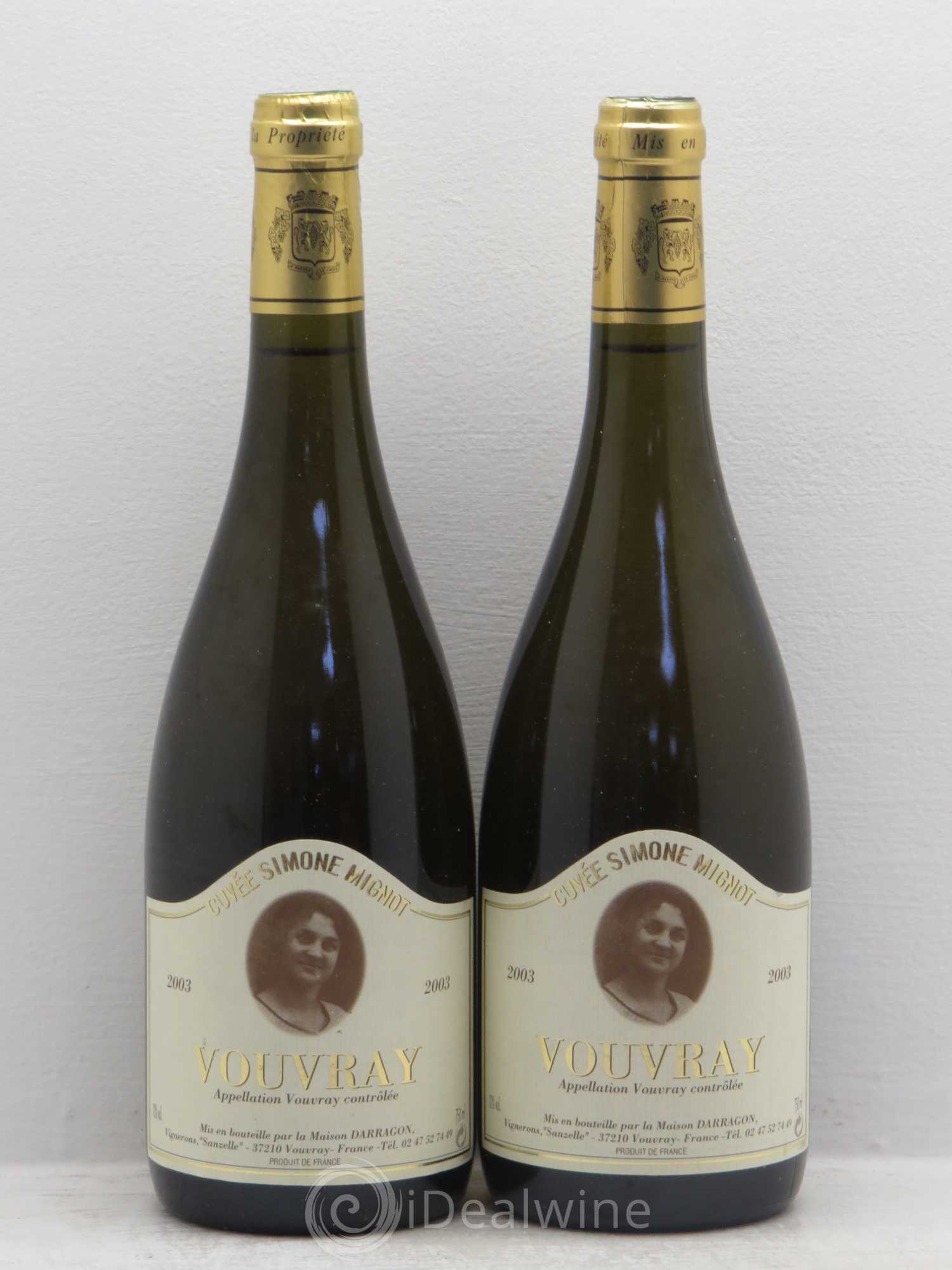 Vouvray Cuvée simone mignot Pierre Darragon 2003 - Lotto di 2 bottiglie - 0