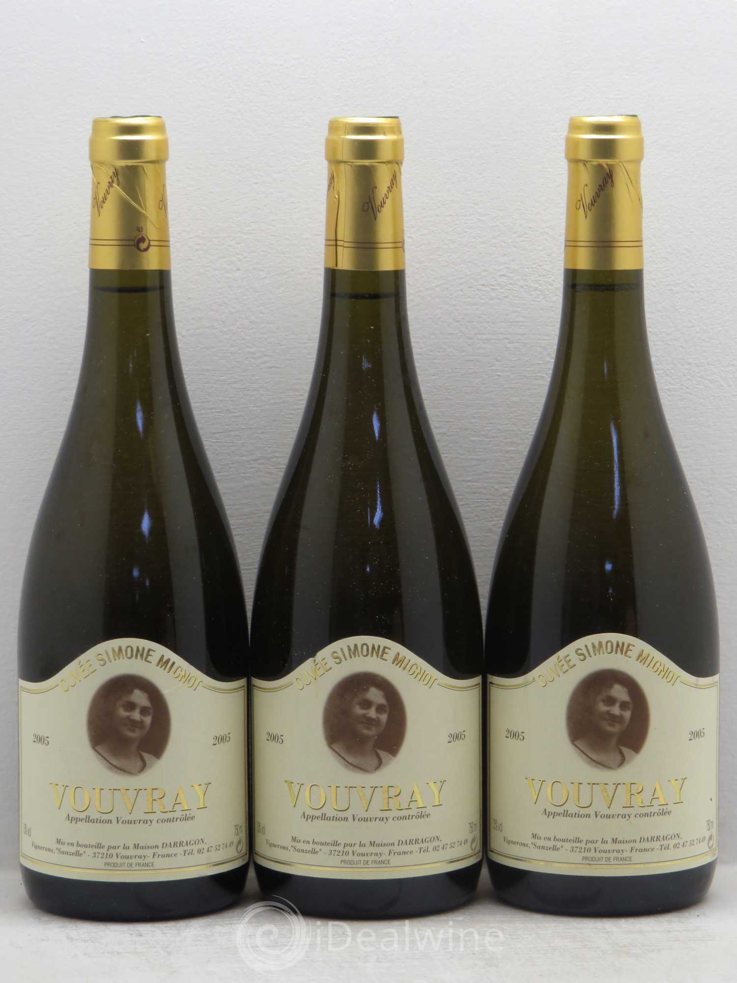 Vouvray Cuvée simone mignot Pierre Darragon 2005 - Lotto di 3 bottiglie - 0