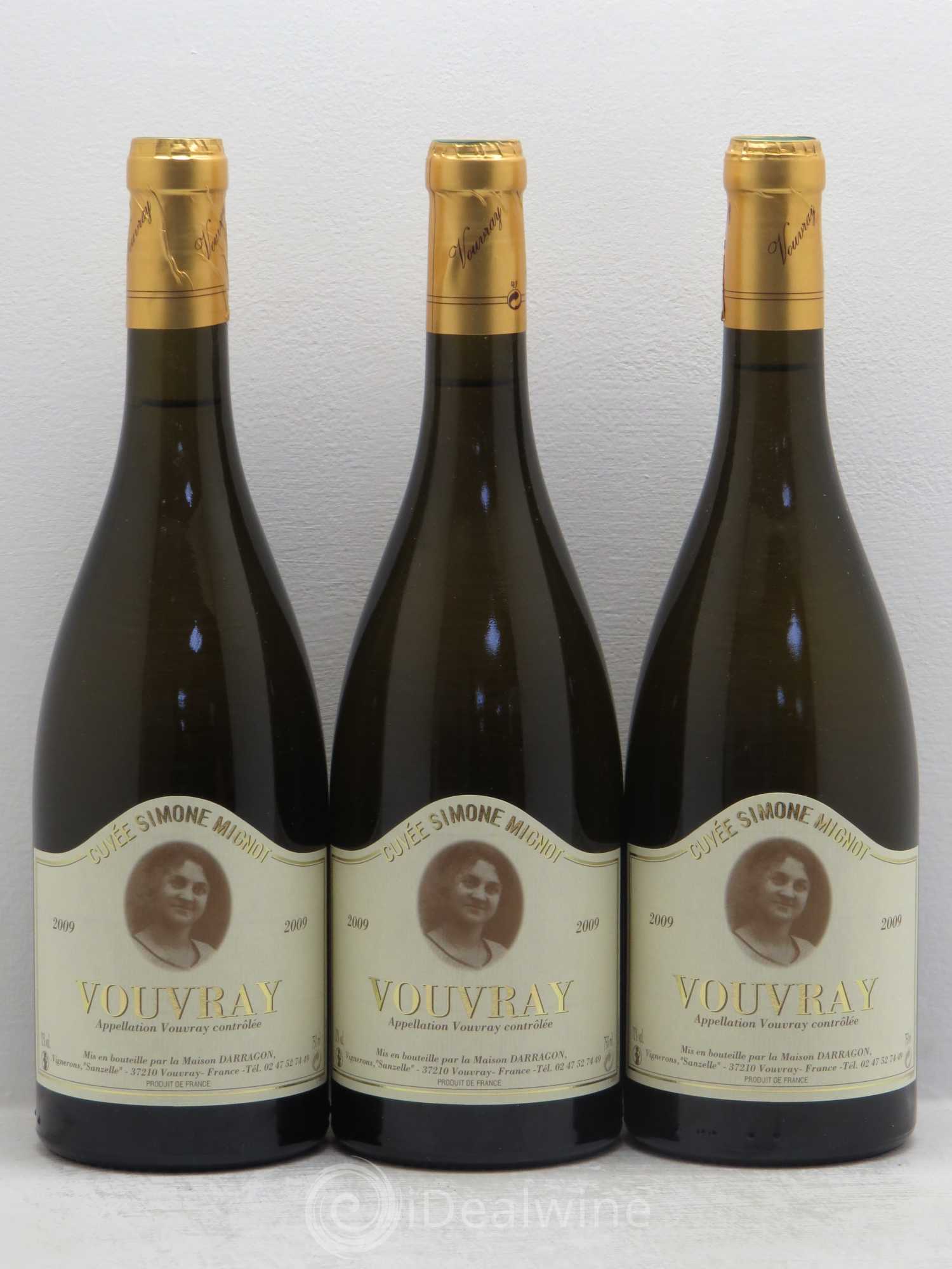 Vouvray Cuvée simone mignot Pierre Darragon 2009 - Lotto di 3 bottiglie - 0