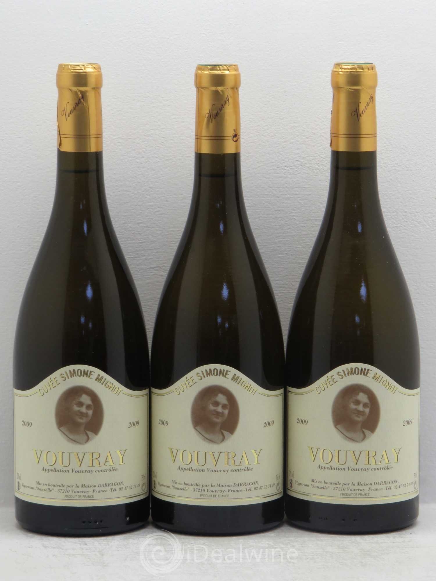 Vouvray Cuvée simone mignot Pierre Darragon 2009 - Lotto di 3 bottiglie - 0