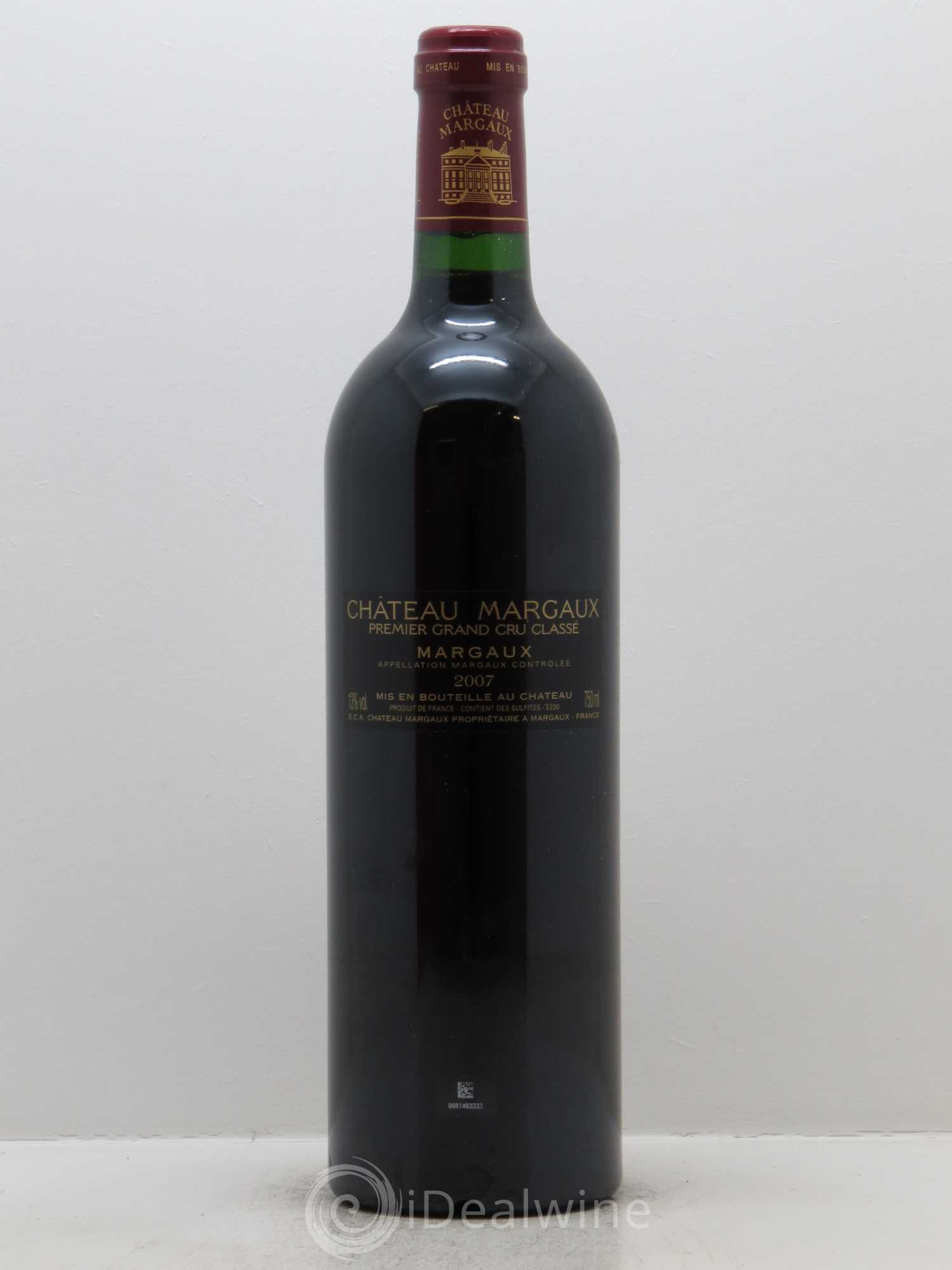 Château Margaux 1er Grand Cru Classé 2007 - Lot de 1 bouteille - 1