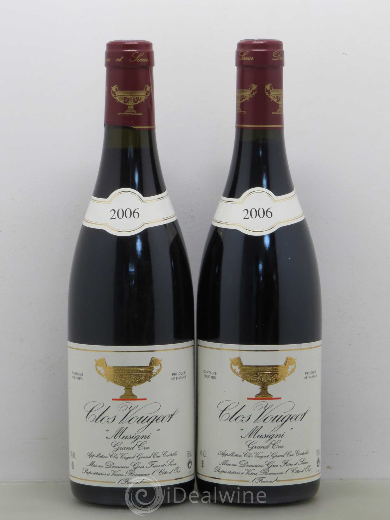 Clos de Vougeot Grand Cru Musigni Gros Frère & Soeur 2006 - Lot de 2 bouteilles - 0