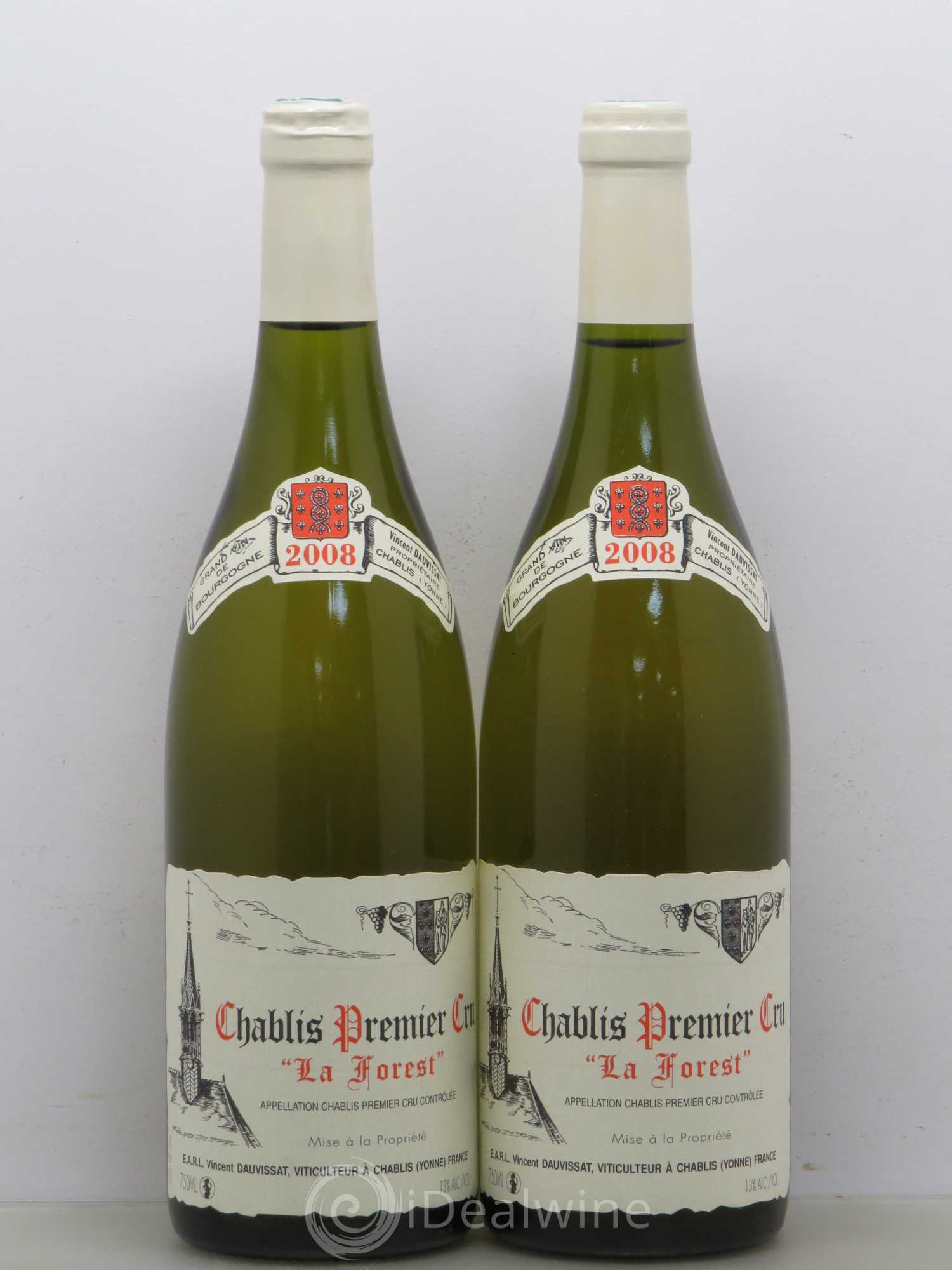 Chablis 1er Cru La Forest Vincent Dauvissat (Domaine) 2008 - Lot de 2 bouteilles - 0